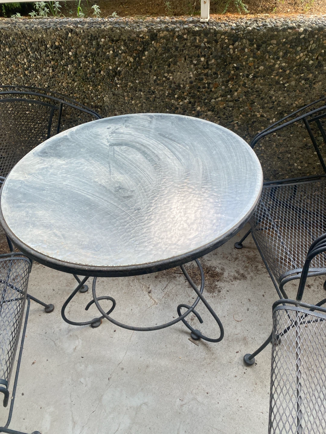 Metal patio table glass top and chairs set - photo 2