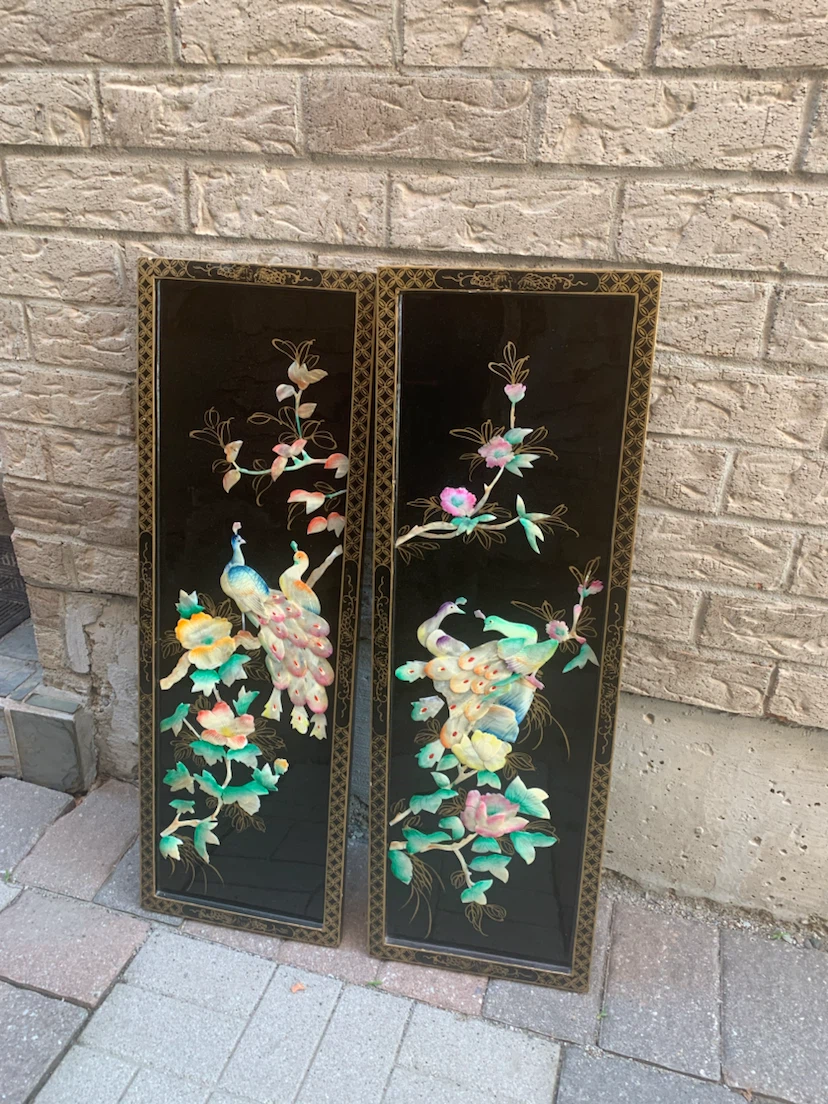 Vintage Peacock Wall Panels - Set of 2 - photo 2