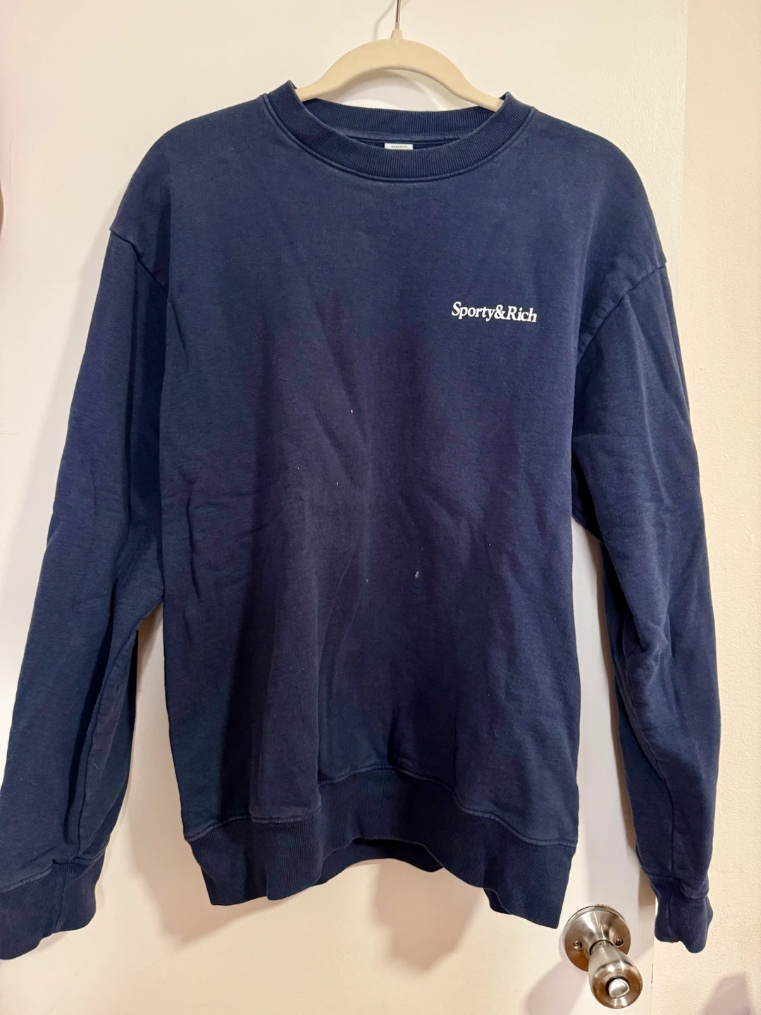 Sporty & Rich Health and Wellness Sweatshirt Navy Blue Size S