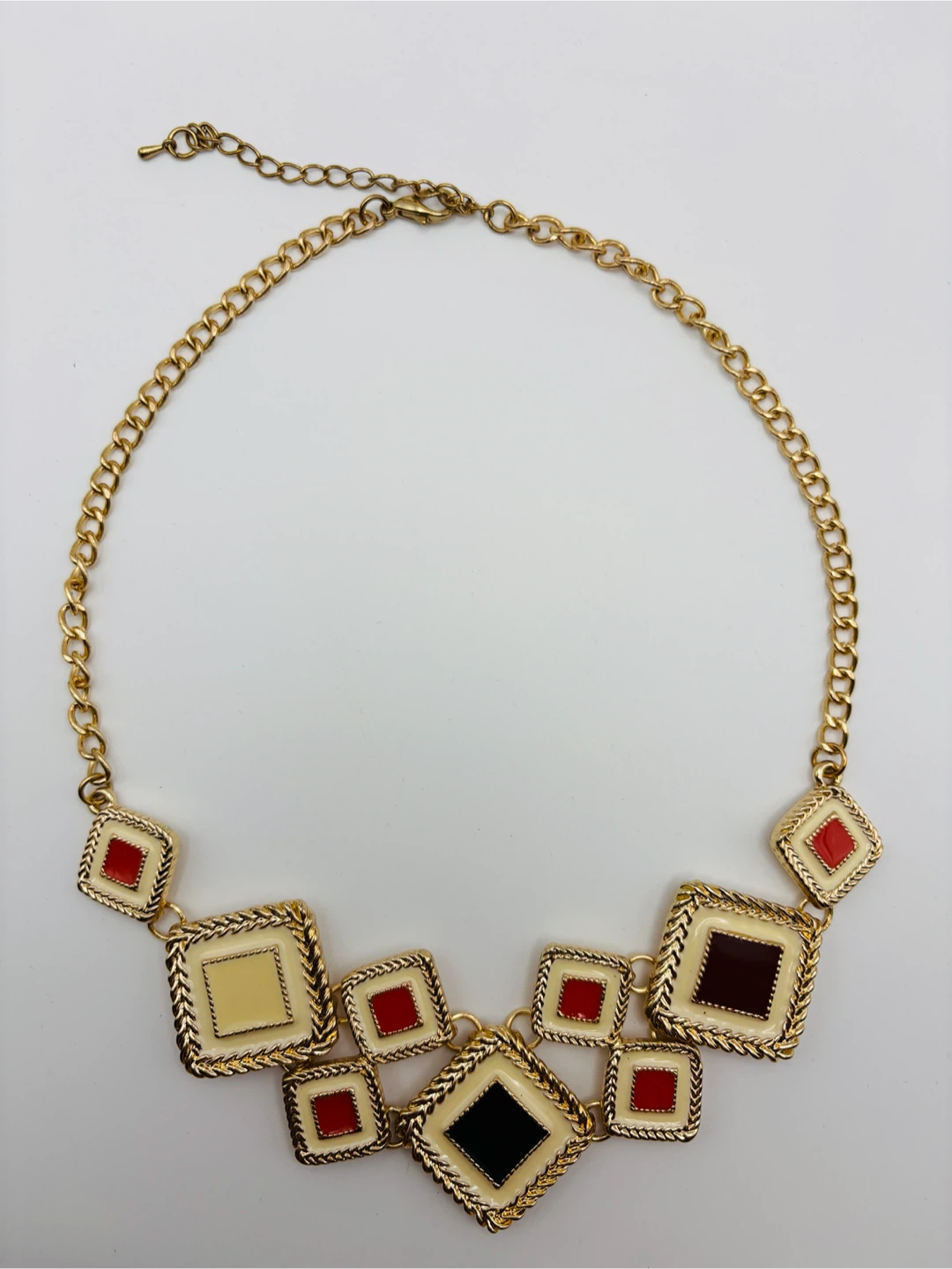 Gold Tone Diamond Pendant Statement Necklace - photo 4