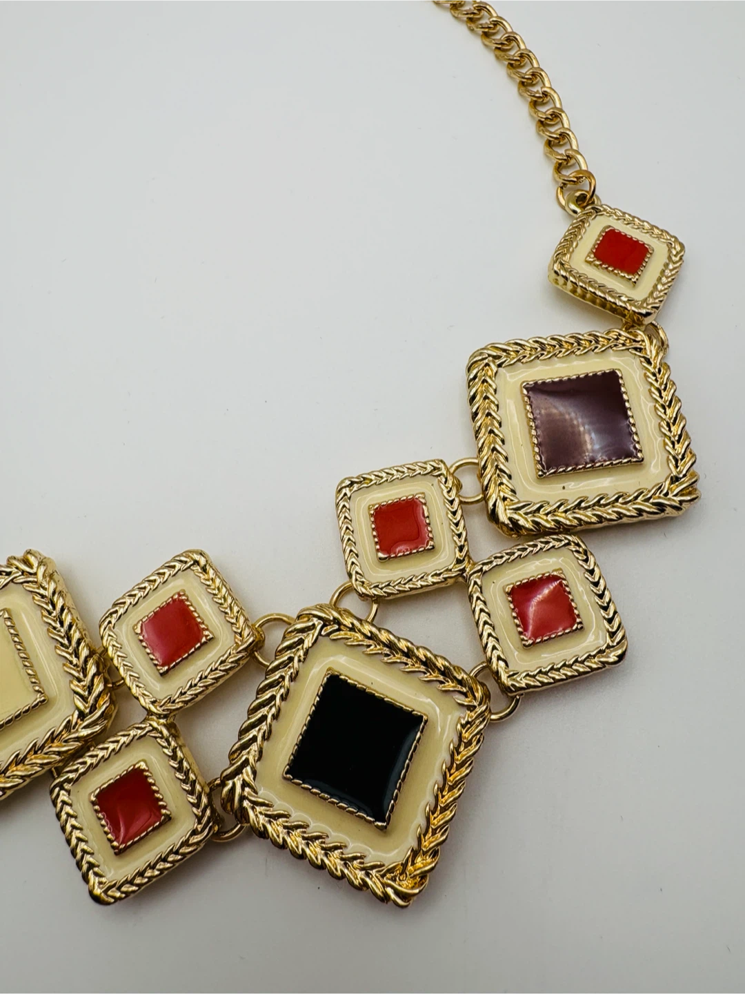 Gold Tone Diamond Pendant Statement Necklace - photo 5