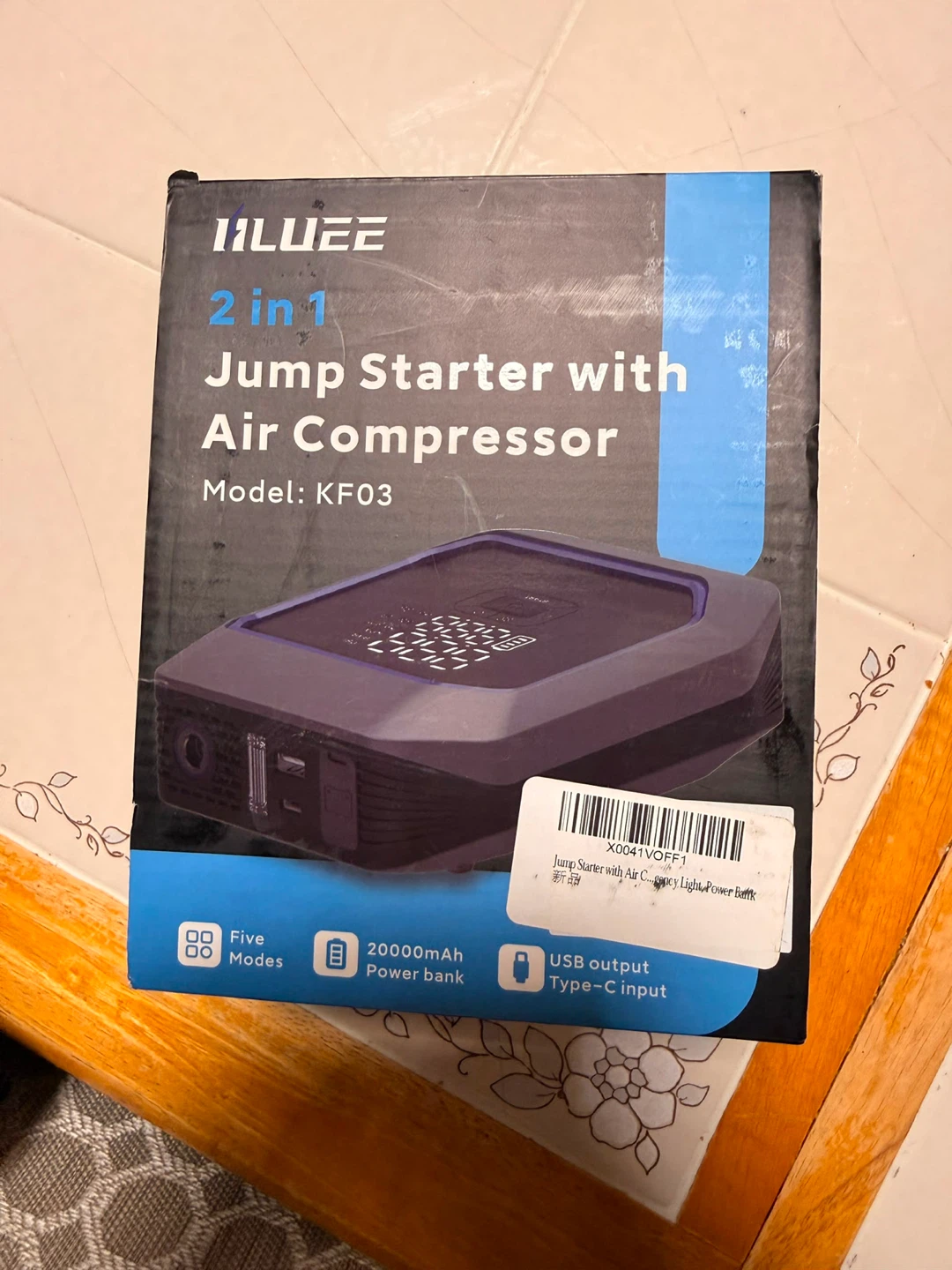 Iluue 2-in-1 Jump Starter with Air Compressor KF03