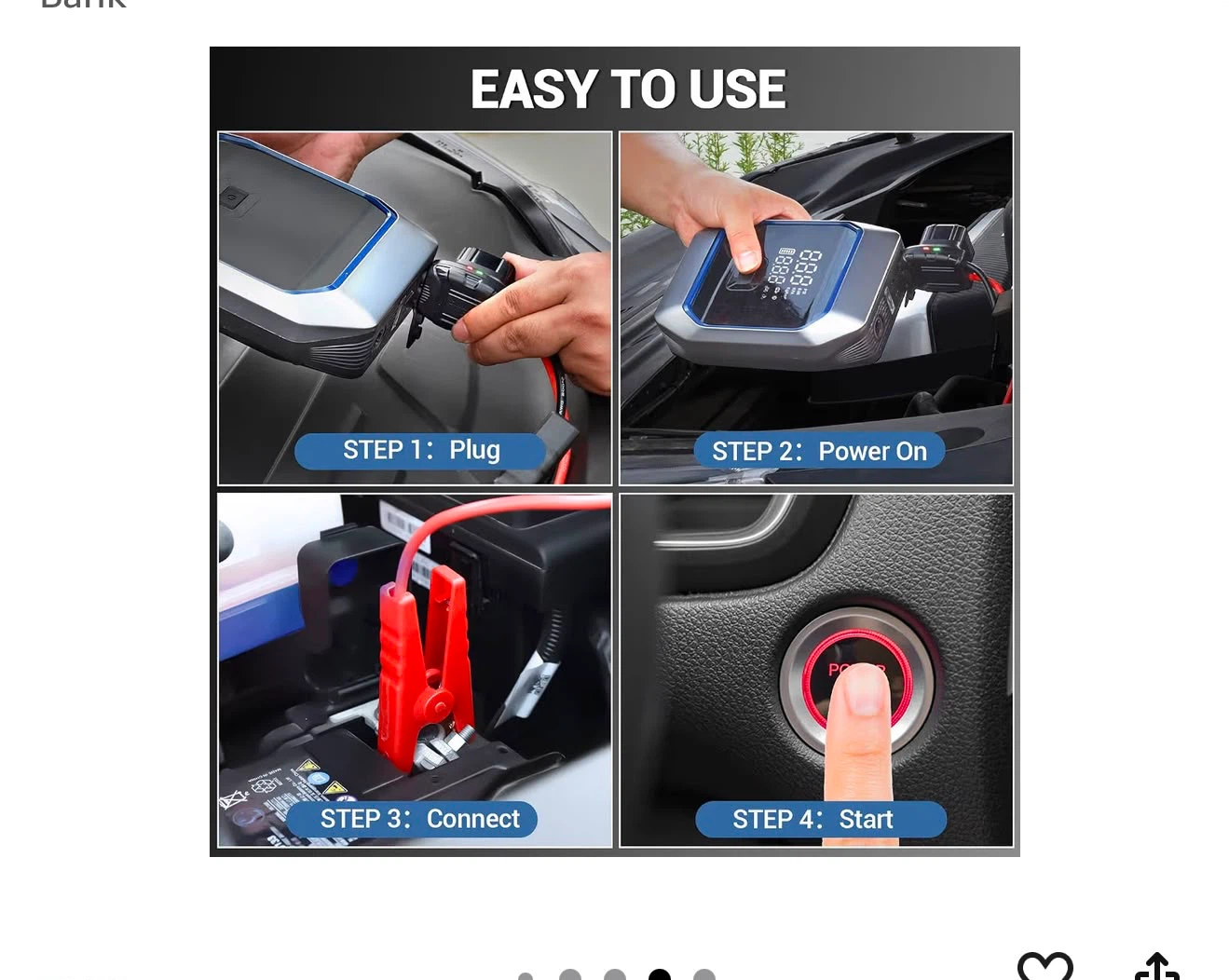 Iluue 2-in-1 Jump Starter with Air Compressor KF03 - photo 3