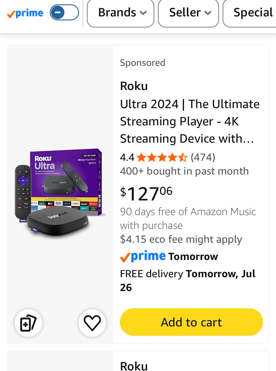 Roku Ultra 2024 Streaming Player