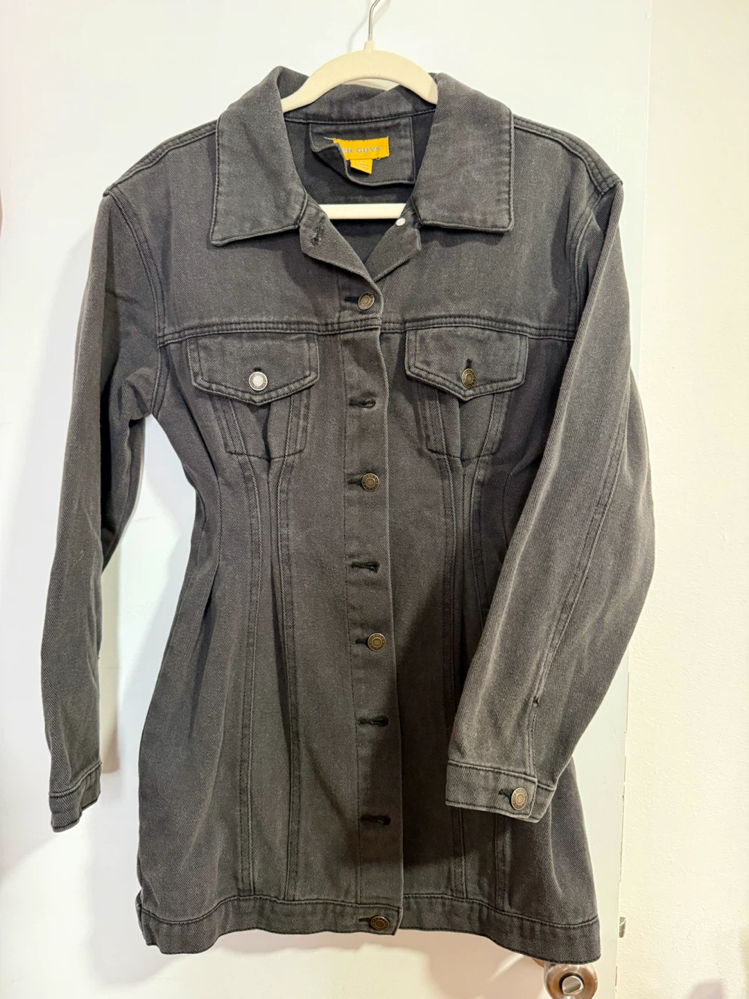Brand New Dark Wash Denim Button-Up Jacket Dress - photo 3