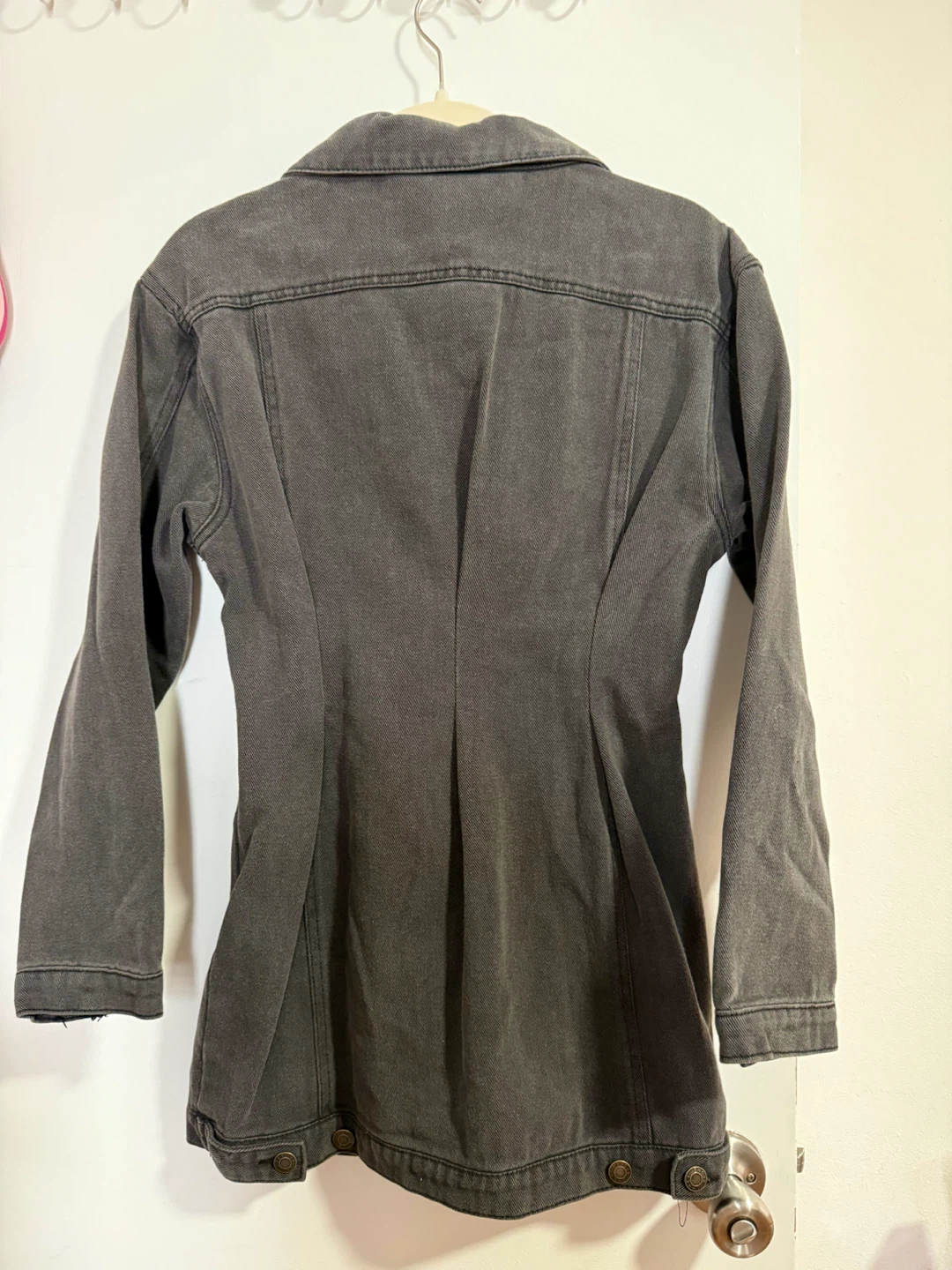 Brand New Dark Wash Denim Button-Up Jacket Dress - photo 4