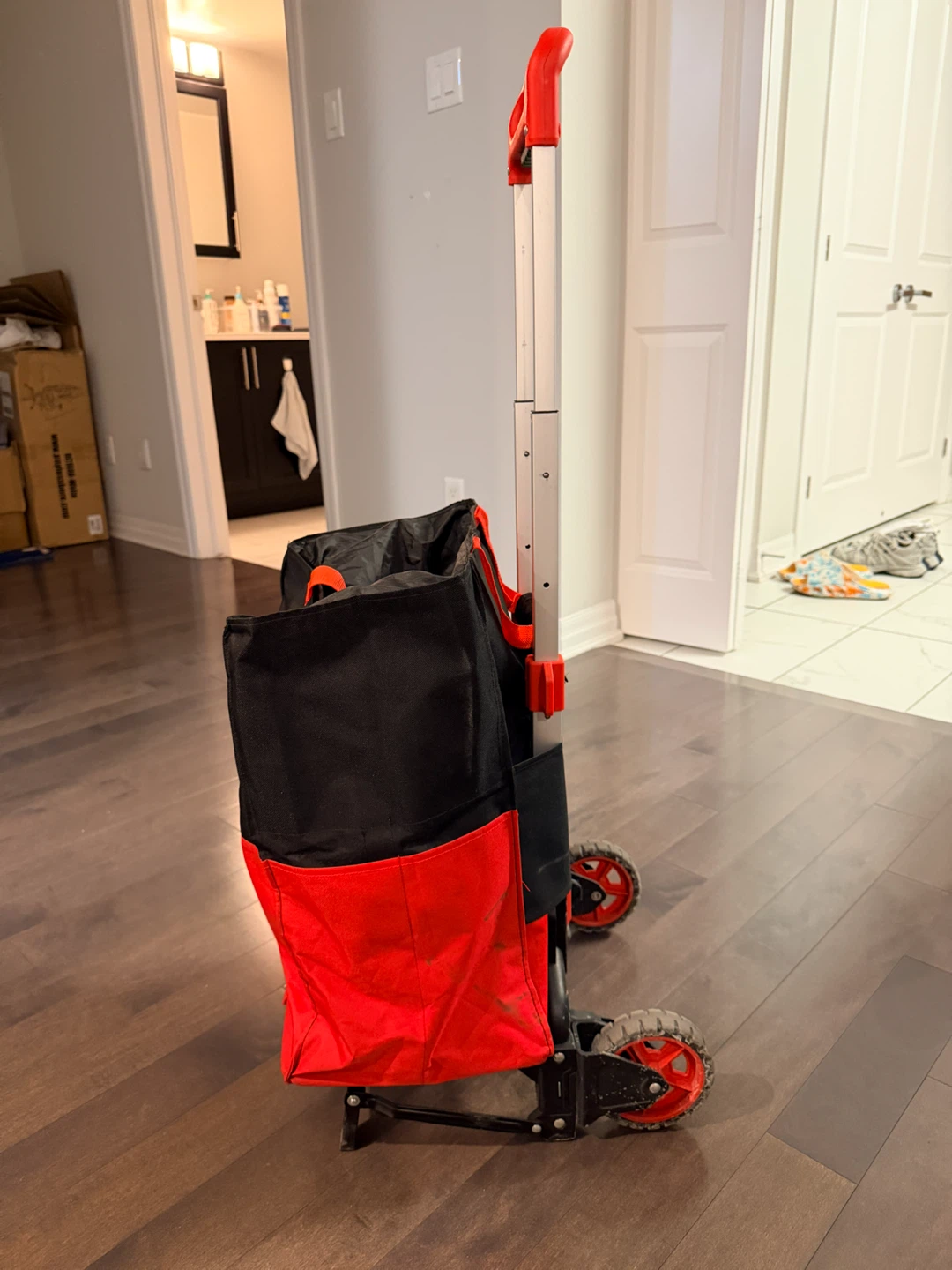 Red and Black Folding Shopping Cart
