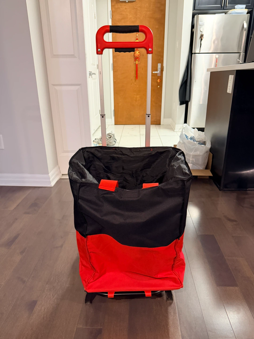 Red and Black Folding Shopping Cart - photo 2