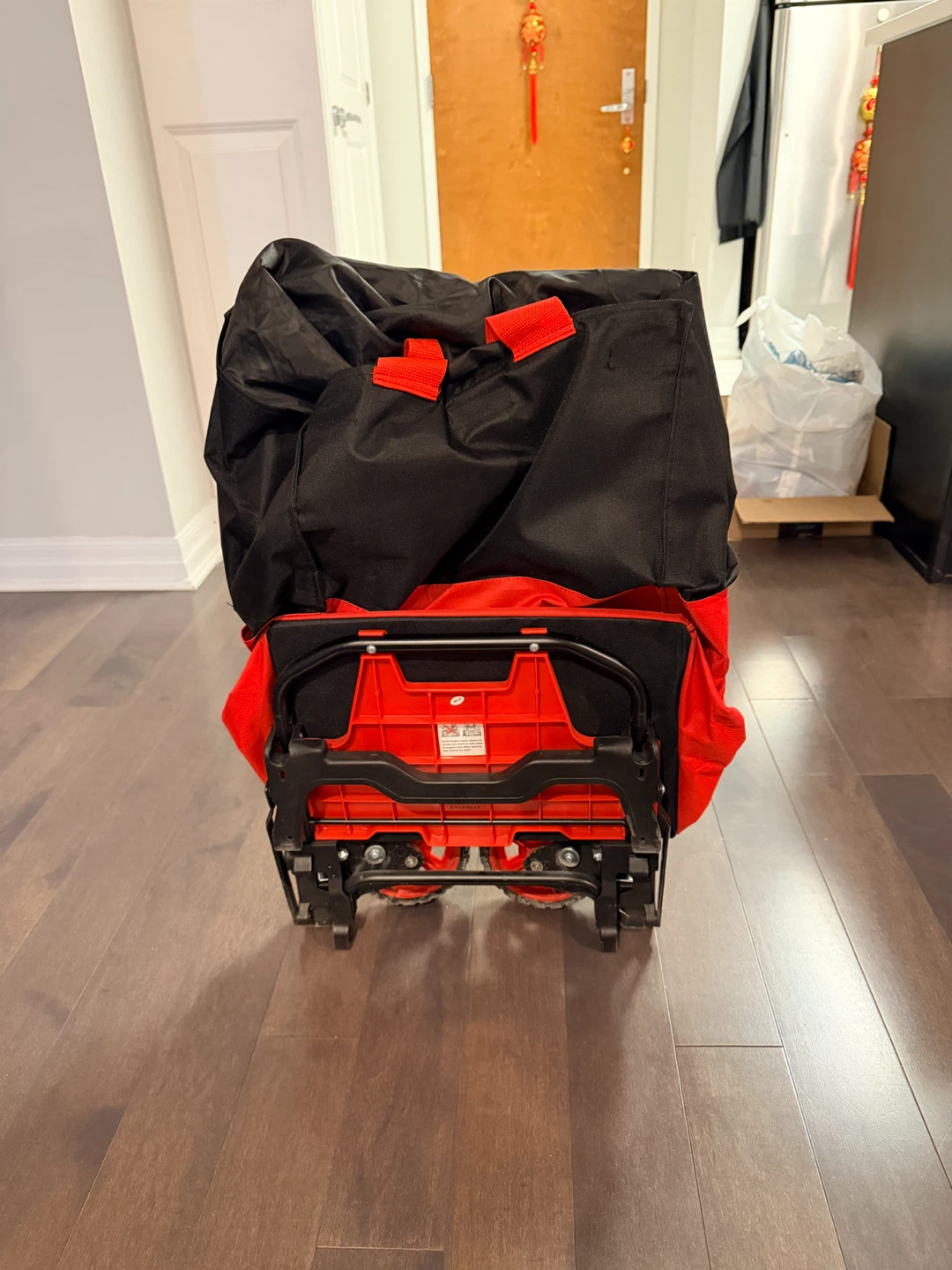 Red and Black Folding Shopping Cart - photo 3