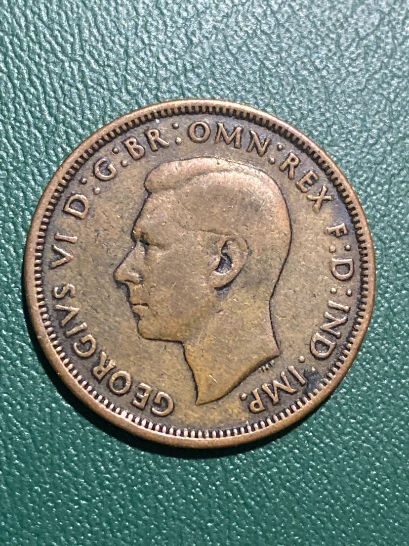 1945 Great Britain King George VI Half Penny Coin - photo 2