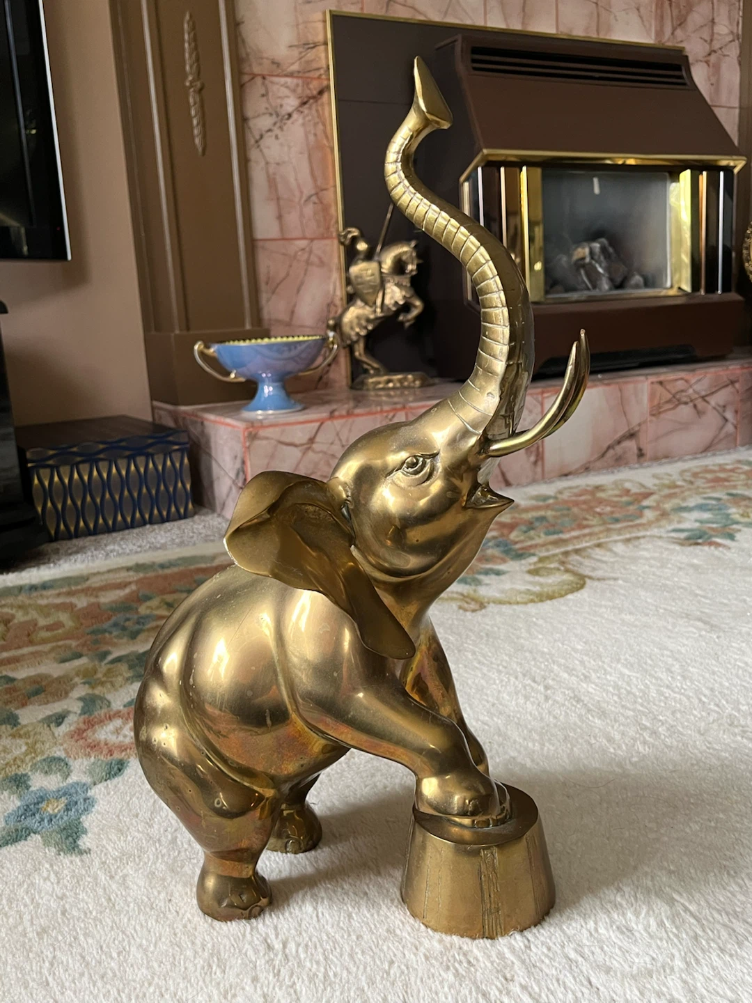 Large Brass Elephant Statue 19” - photo 5