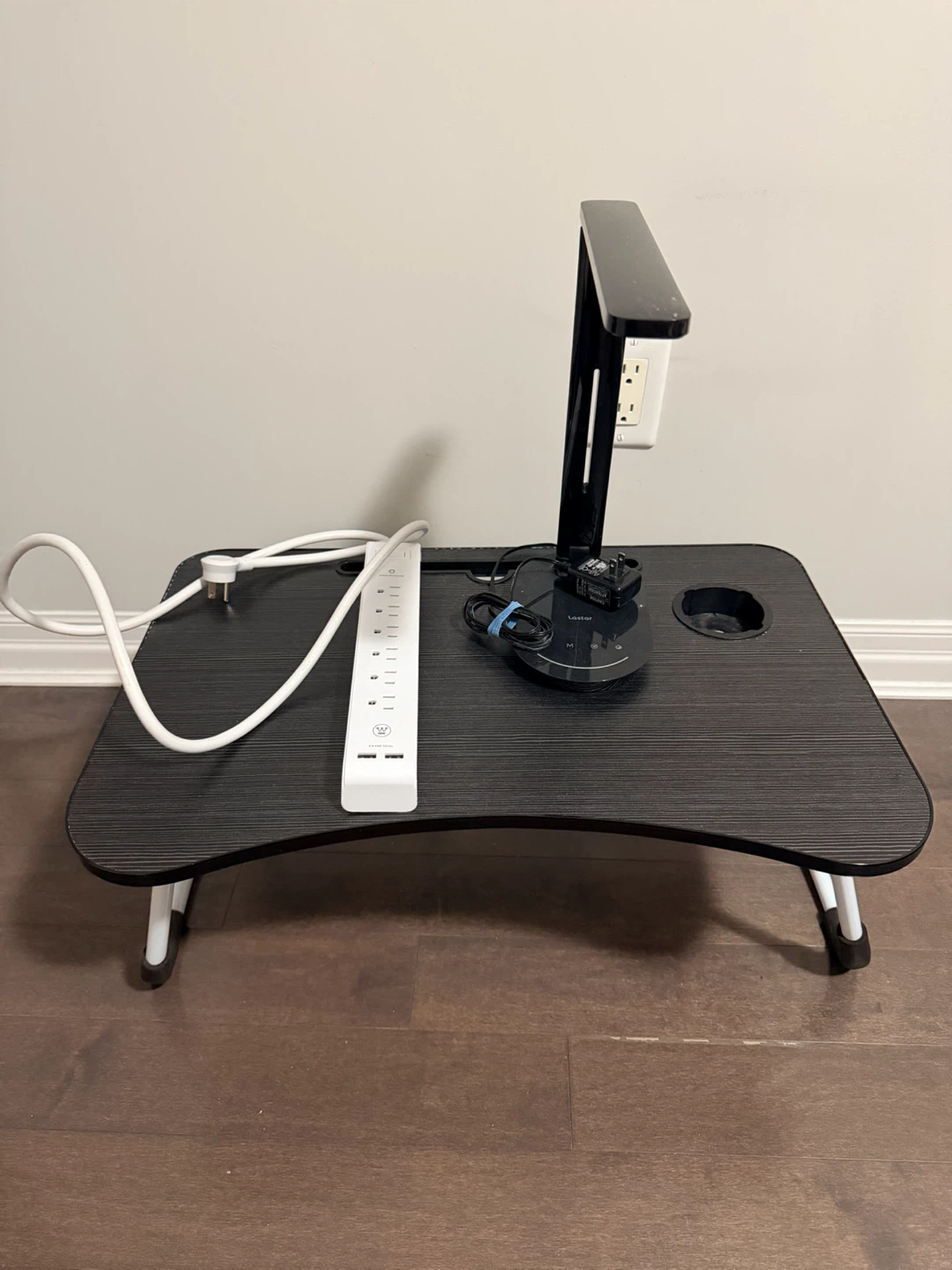 Portable Lap Desk with LED Lamp and Power Strip - photo 2