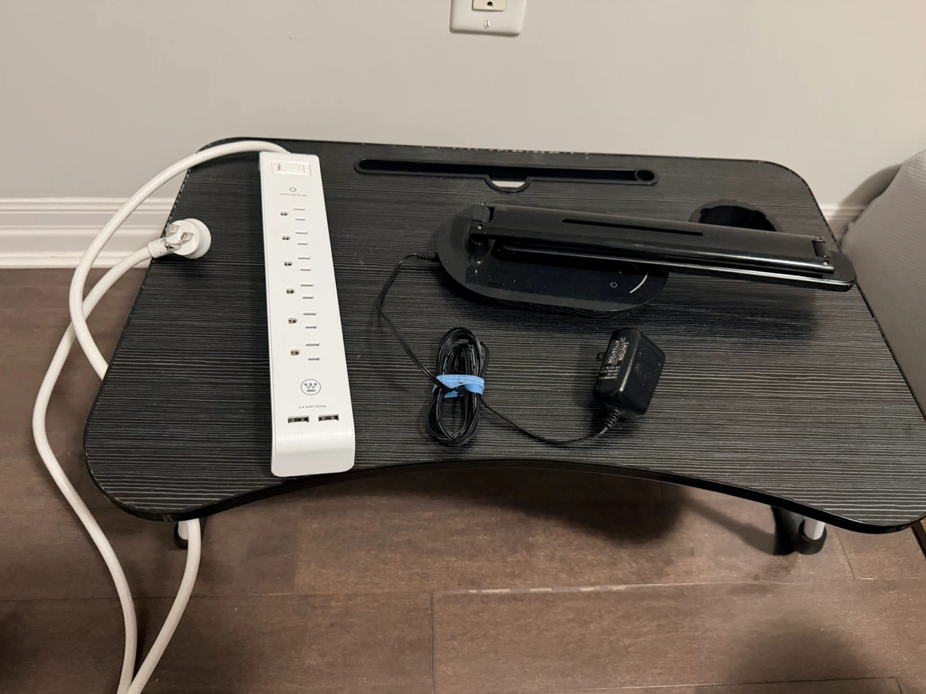 Portable Lap Desk with LED Lamp and Power Strip - photo 3