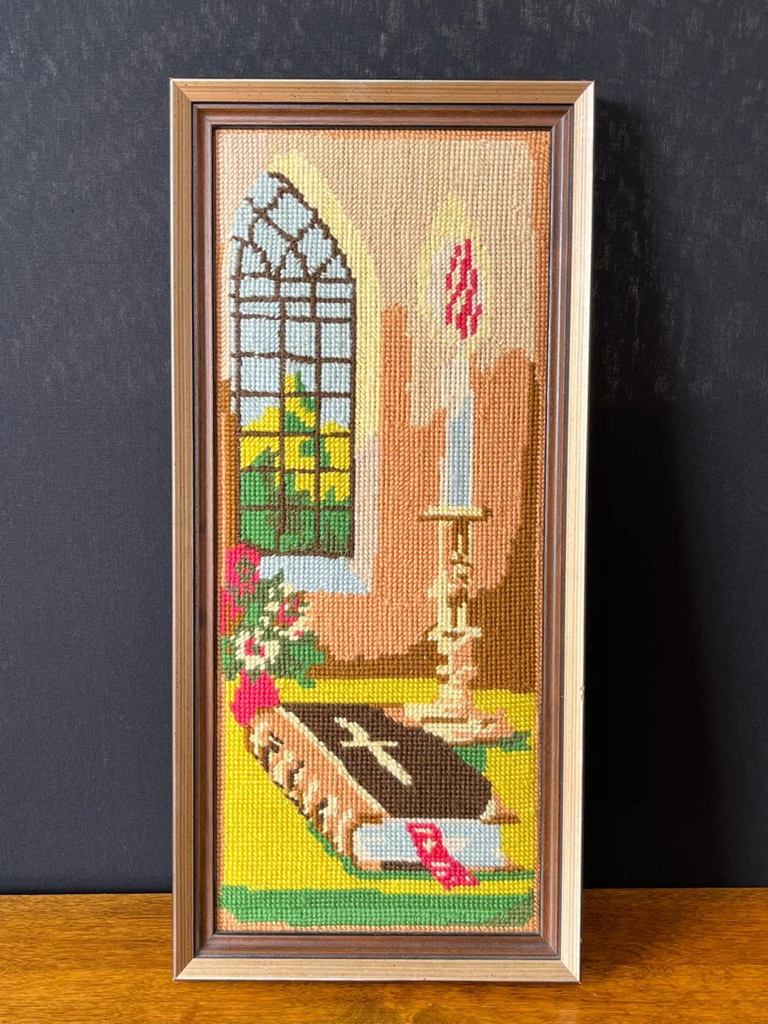 Framed Needlepoint Art - Church Scene - photo 2