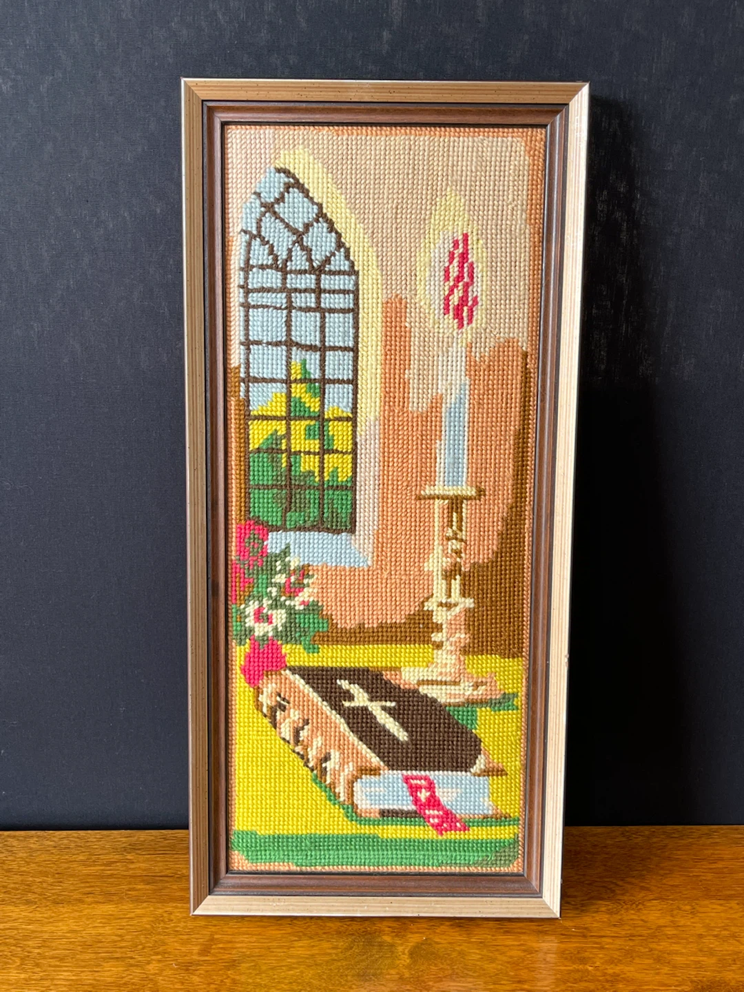 Framed Needlepoint Art - Church Scene - photo 5