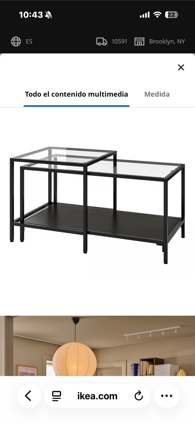 IKEA Coffee Table with Glass Top