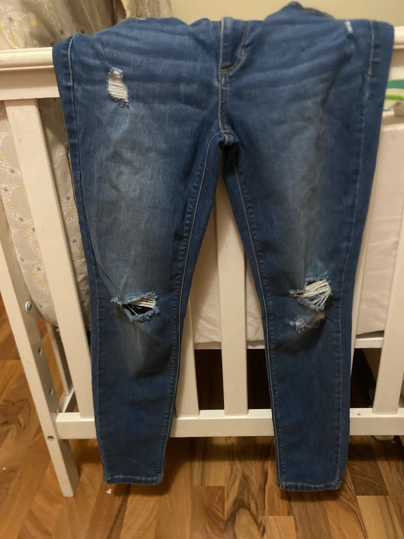 Harper Distressed Blue Denim Jeans