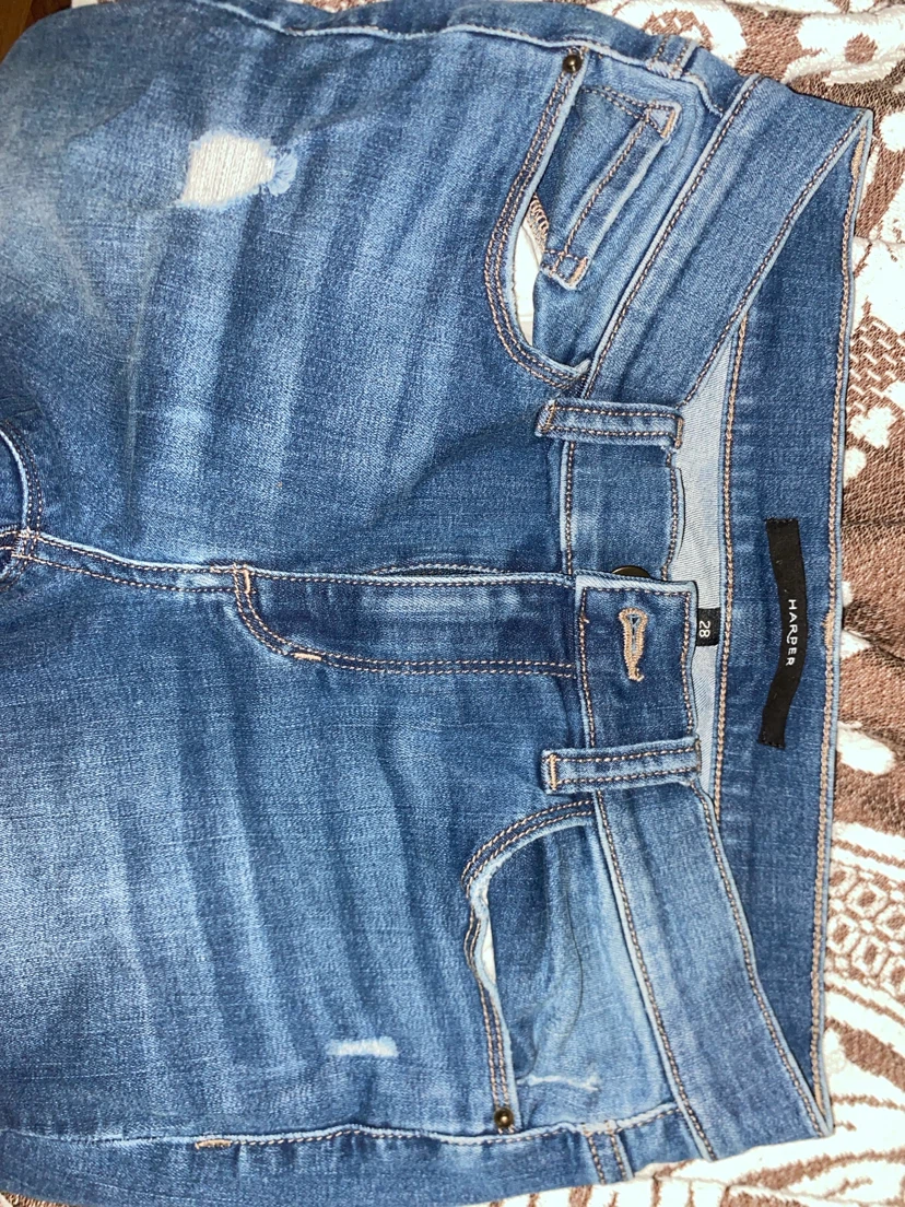 Harper Distressed Blue Denim Jeans - photo 2