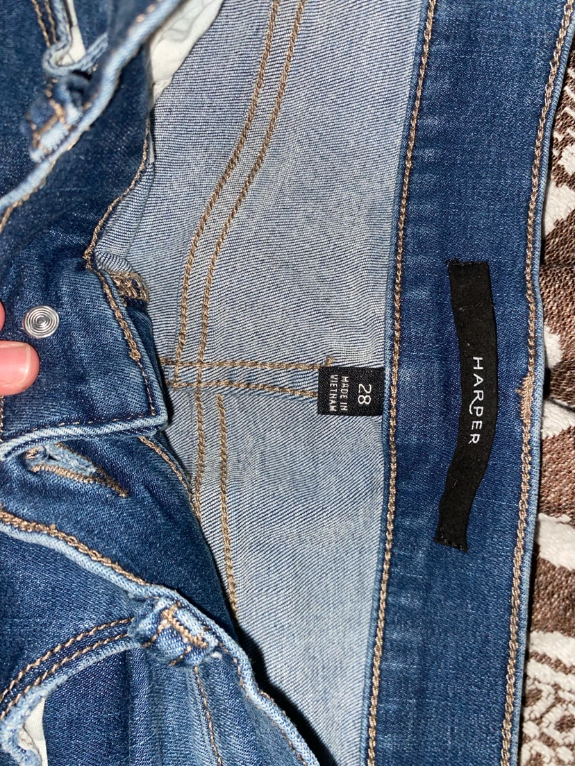Harper Distressed Blue Denim Jeans - photo 3