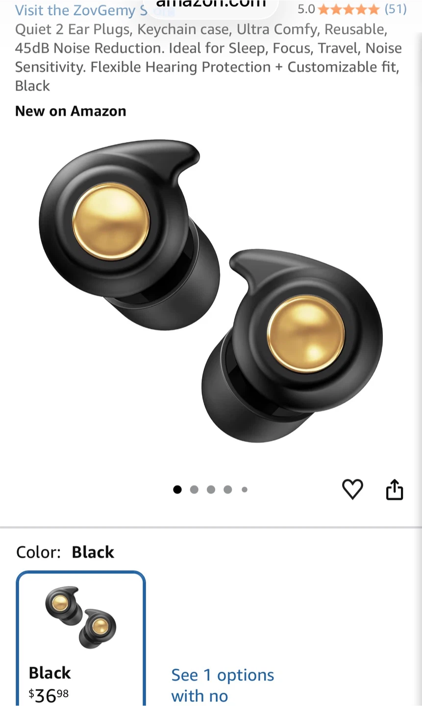 ZovGemy Quiet 2 Ear Plugs - Black