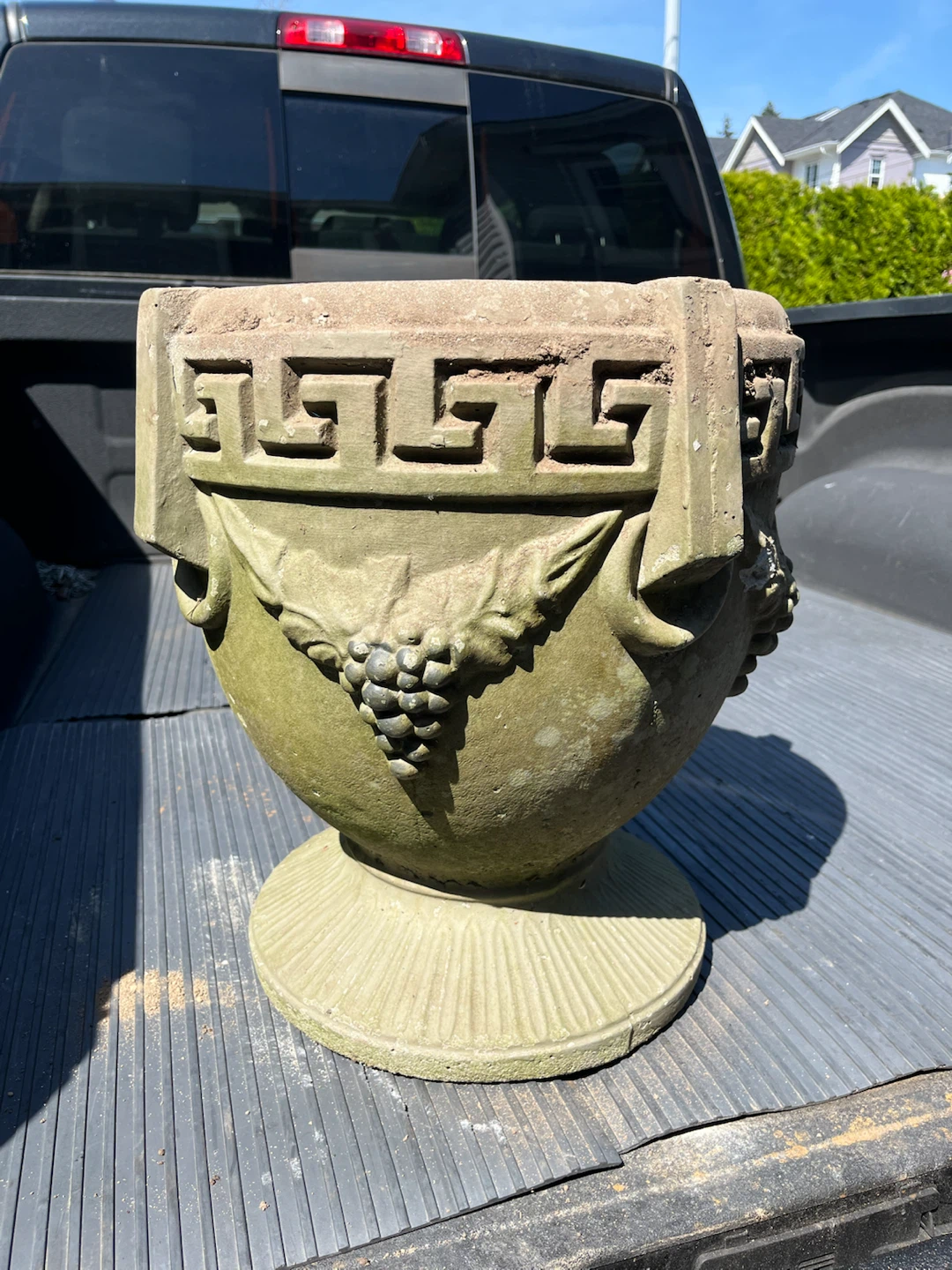 Vintage Greek style cement planter