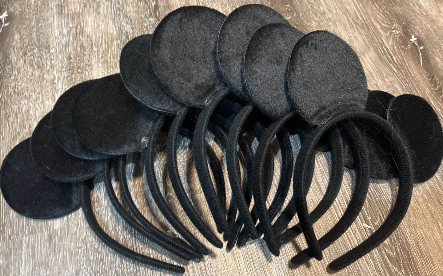 9 Mickey Mouse  Black Fuzzy Mouse Ear Headbands