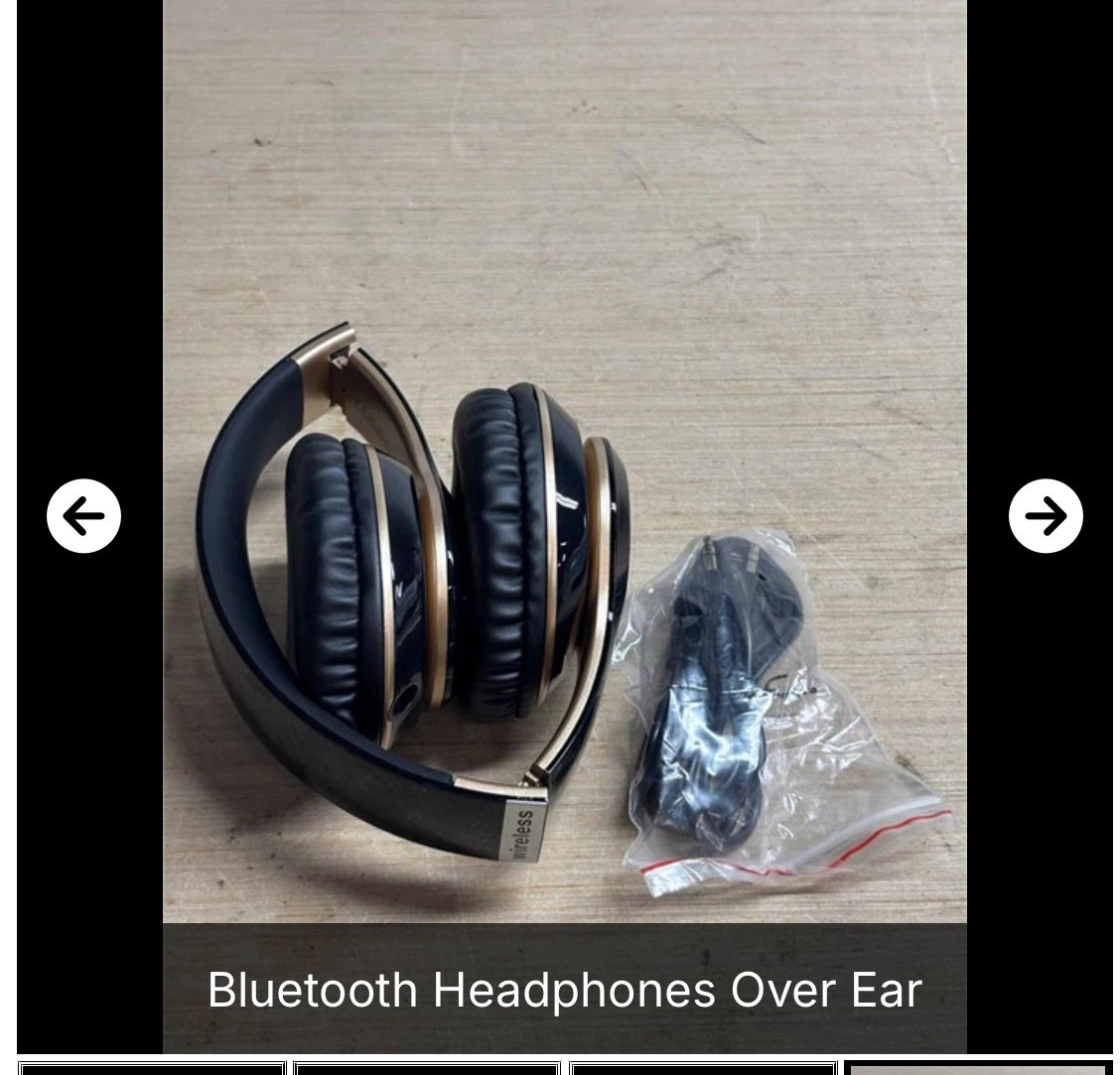 Black & Gold Wireless Bluetooth Over-Ear Headphones - photo 2