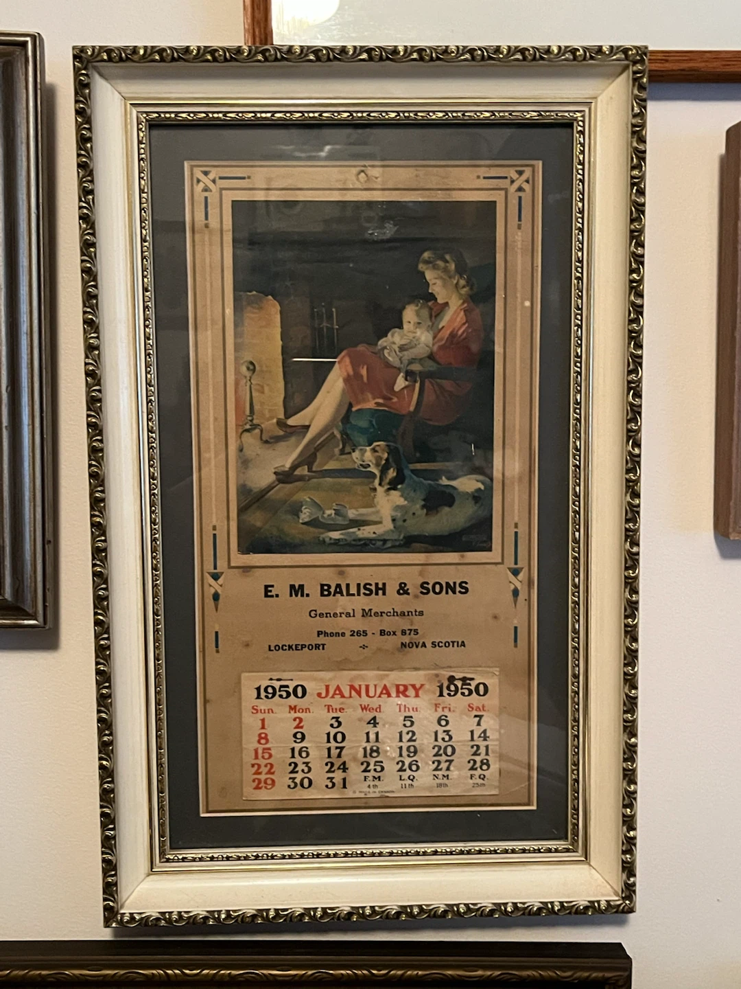 E. M. Balish & Sons 1950 Calendar framed - photo 2