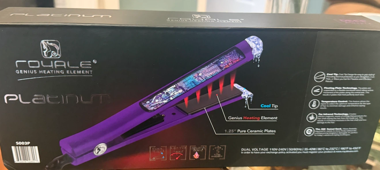 Royale Platinum Flat Iron 1.25" Pure Ceramic Plates - photo 2