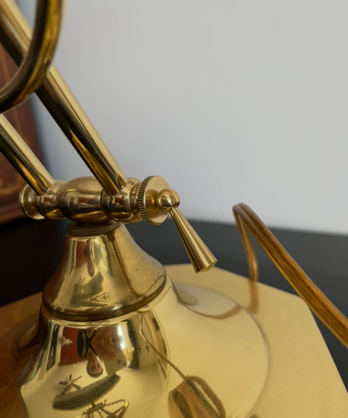 Vintage Brass Harp Piano Lamp - photo 3