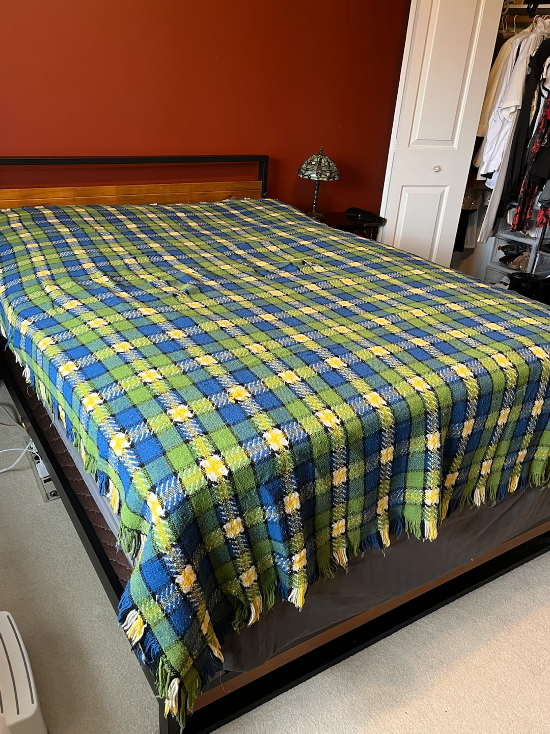 100% Rayon Vintage Throw Blanket from Japan