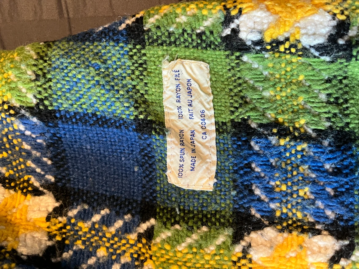 100% Rayon Vintage Throw Blanket from Japan - photo 2