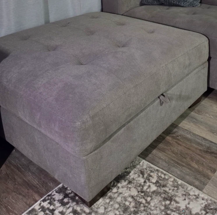 Grey Storage Ottoman