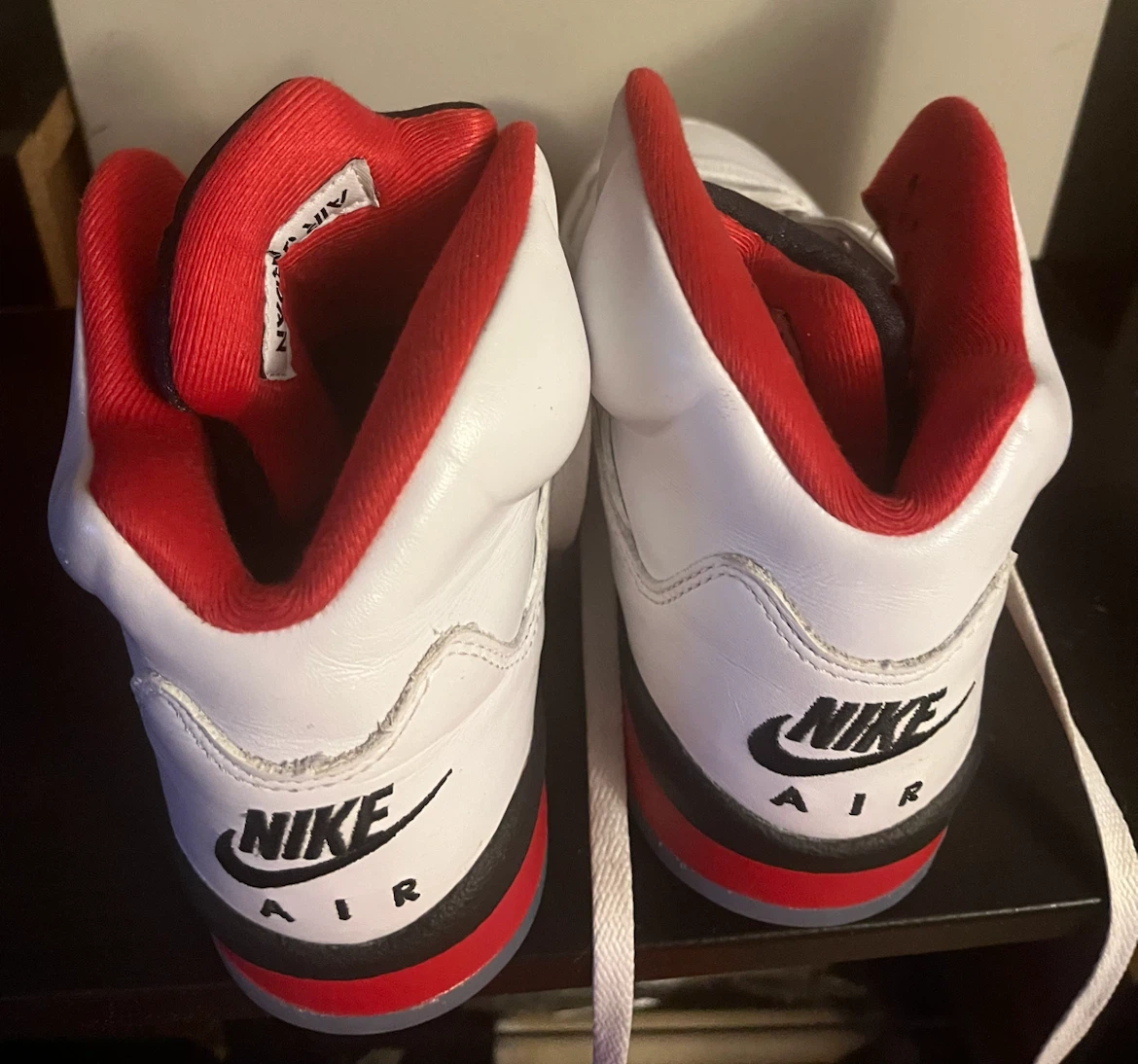 Nike Air Jordan 5 White Red Black Sneakers - photo 2