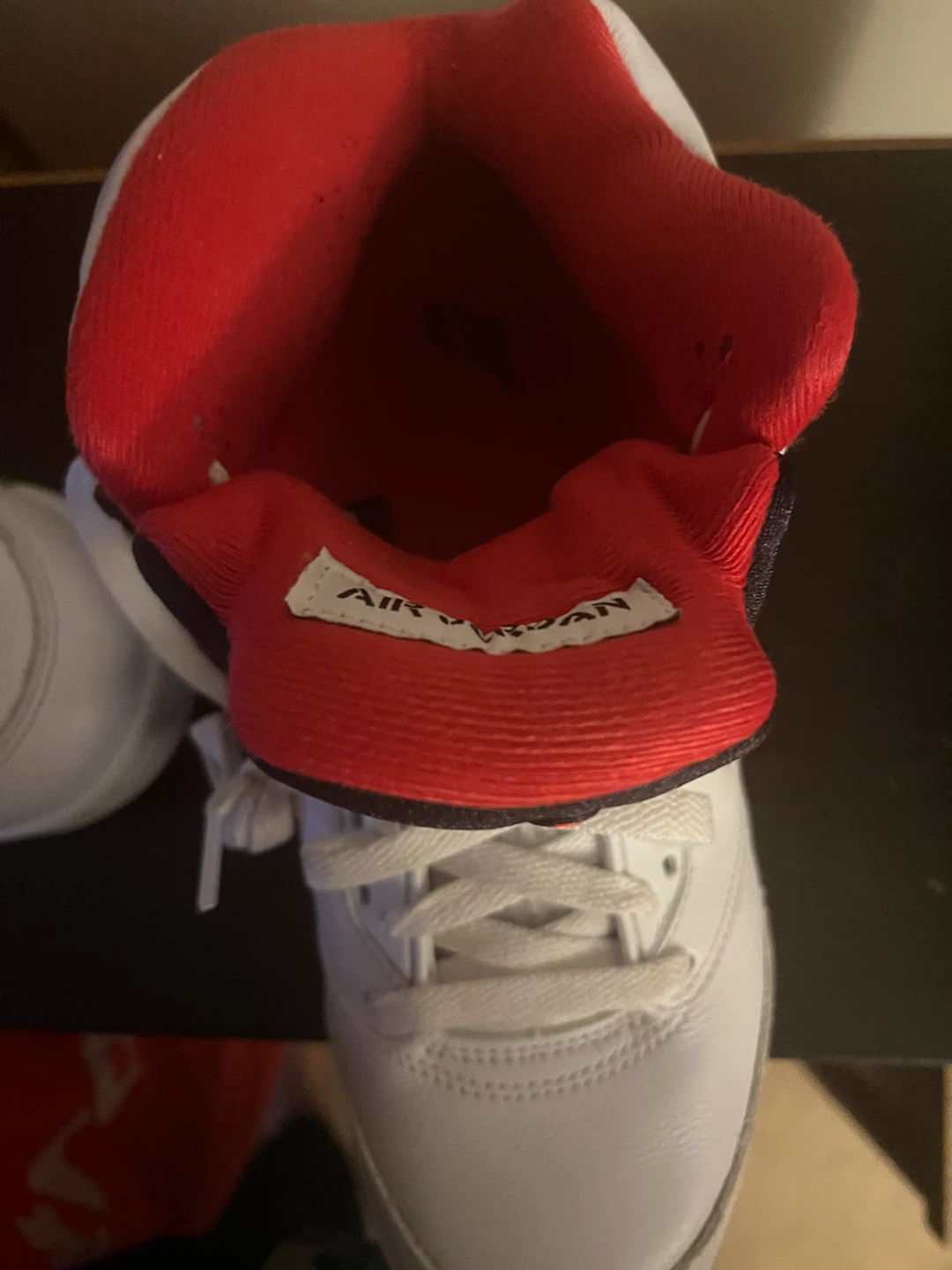 Nike Air Jordan 5 White Red Black Sneakers - photo 5