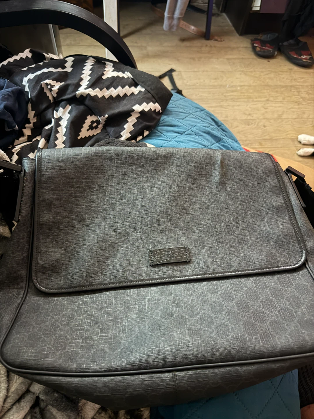 Black Monogram Messenger Bag