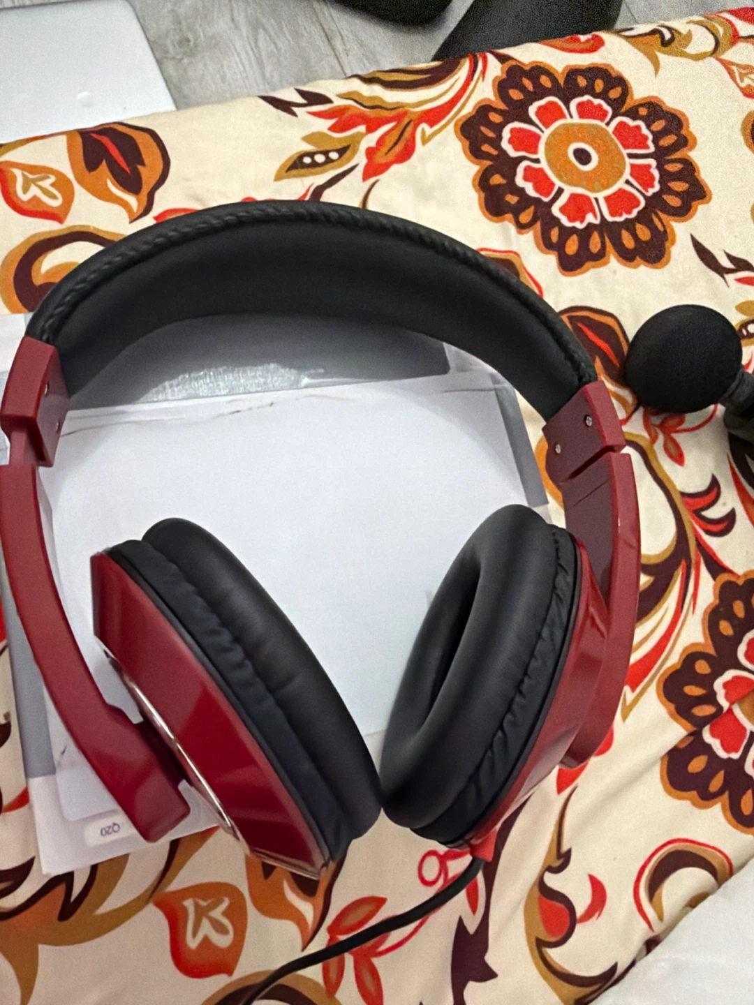 Red Over-Ear Headphones with Microphone