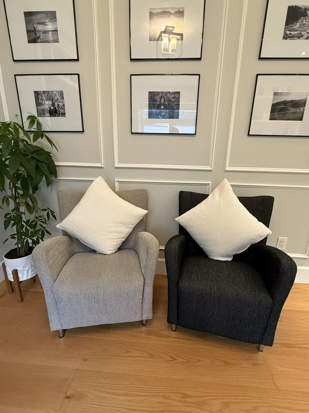 Two Armchairs - Grey and Charcoal