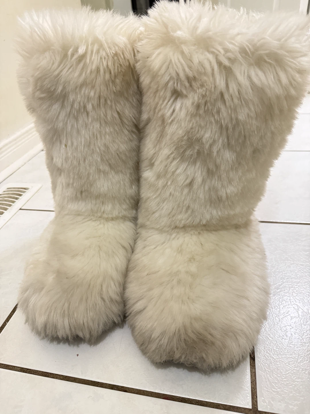 White Faux Fur Boots