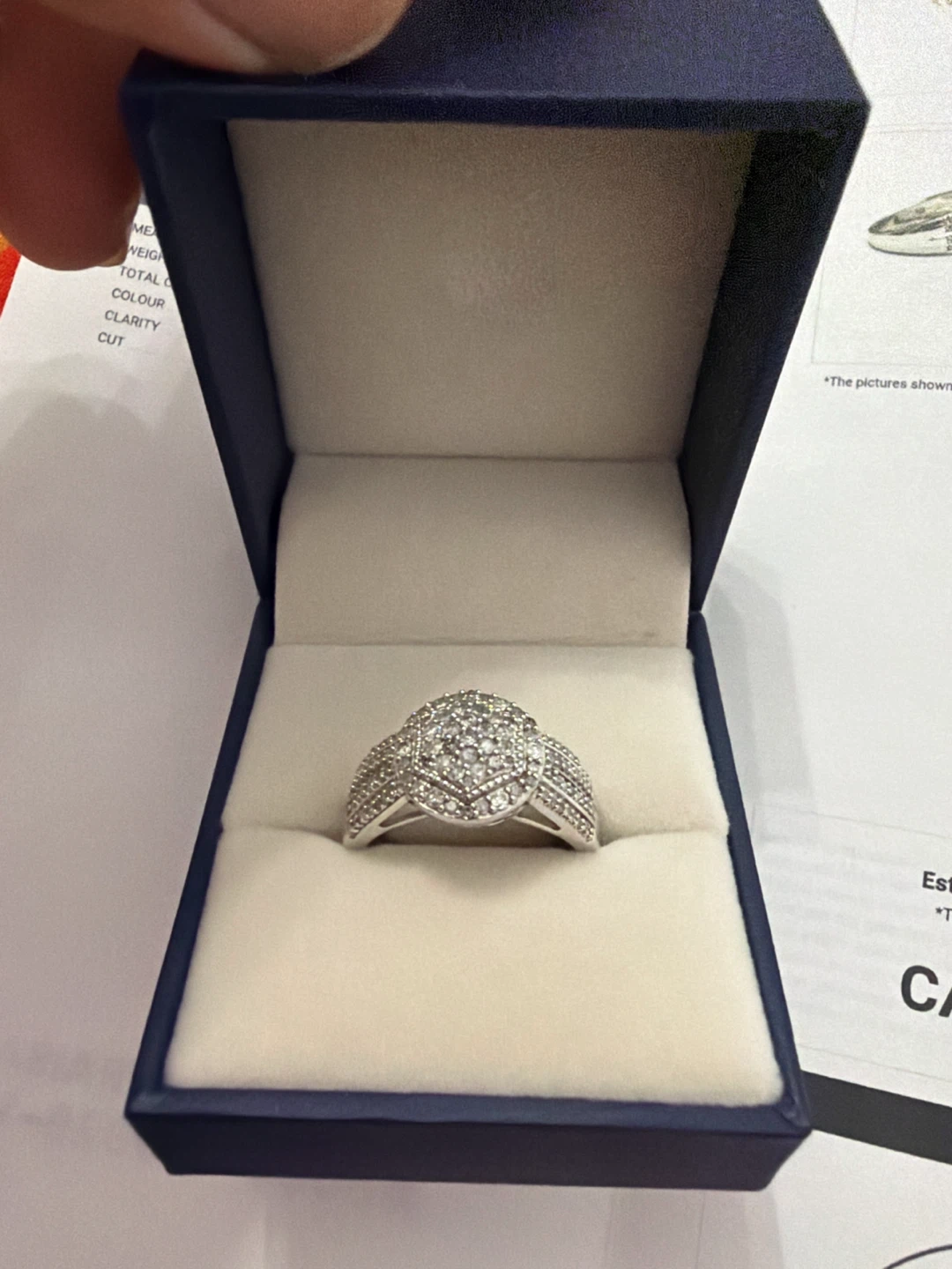 Natural Diamond 1.25ct Silver Ring - photo 2