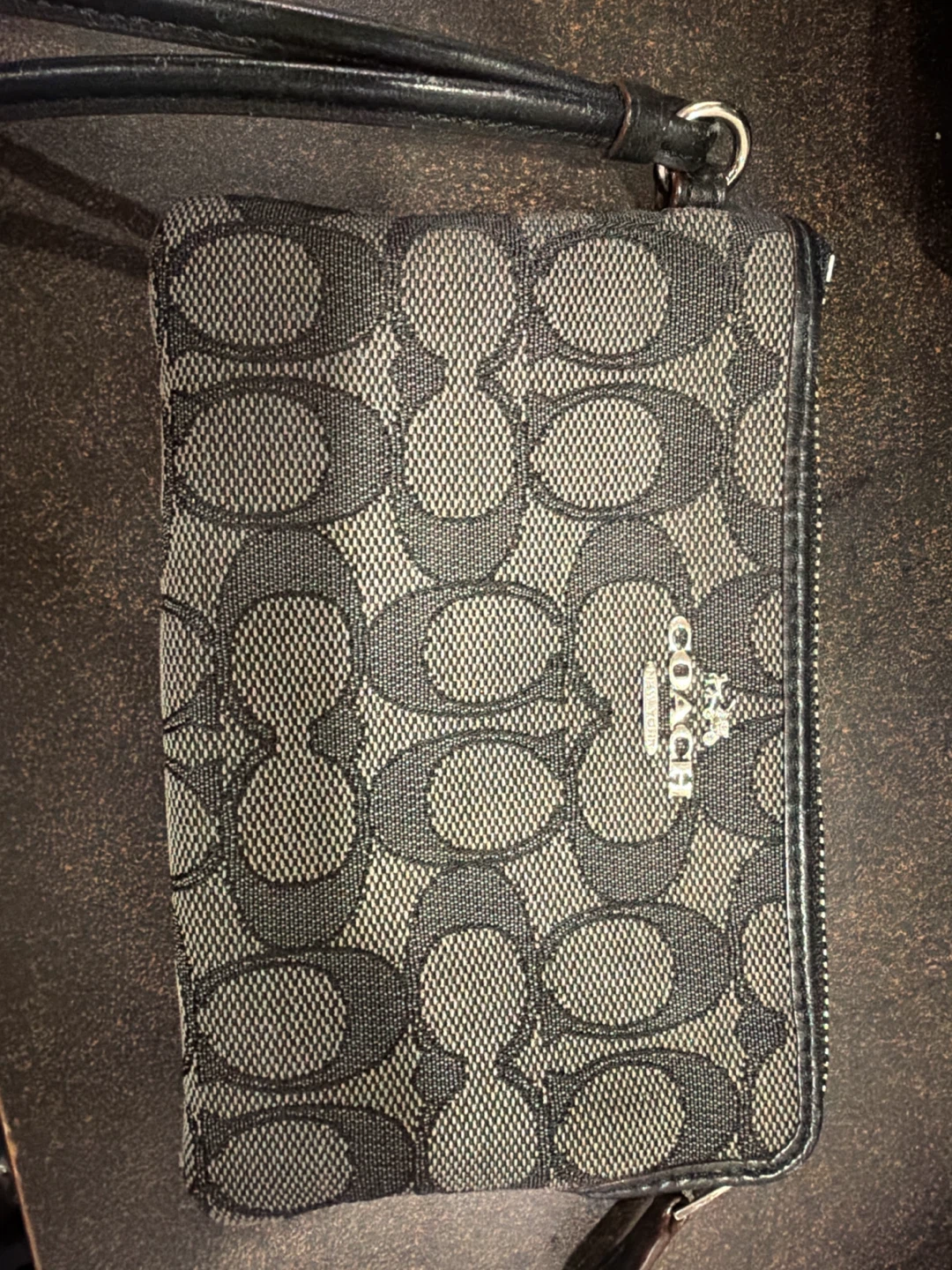Coach Signature Canvas Wristlet