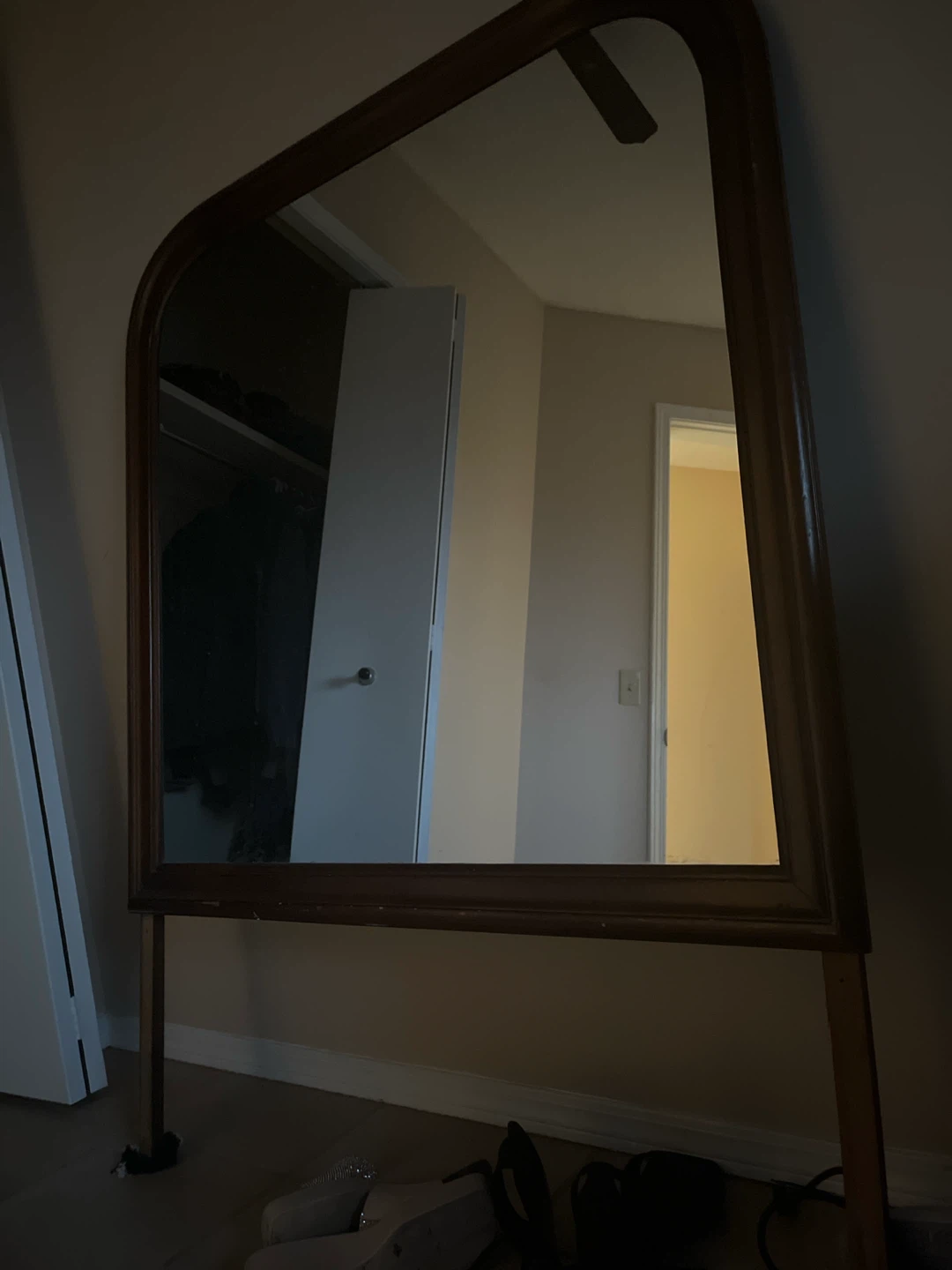 Wooden Arch Top Full Length Mirror