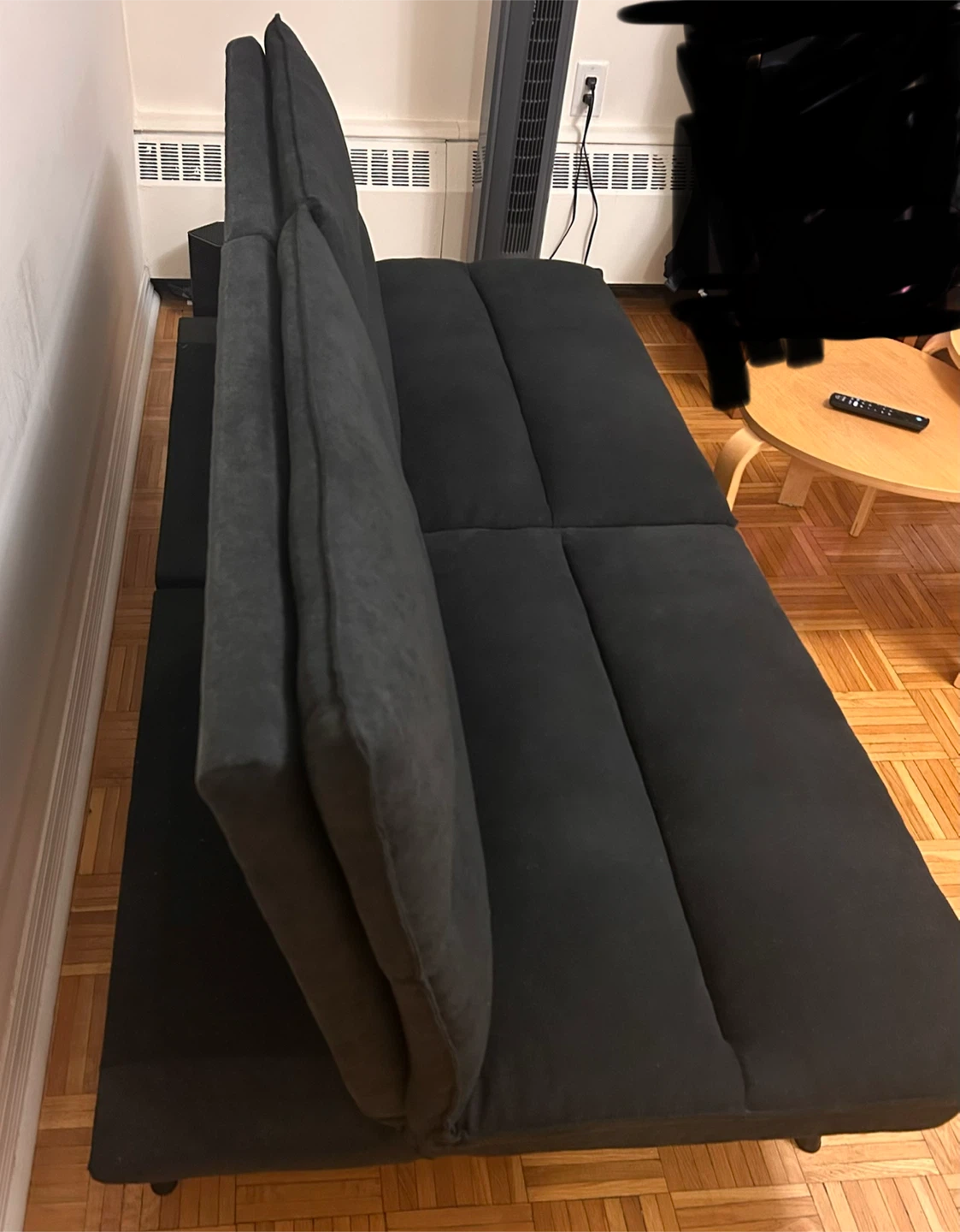Mainstays Pillow Top Convertible Futon Sofa Bed in charcoal. - photo 4