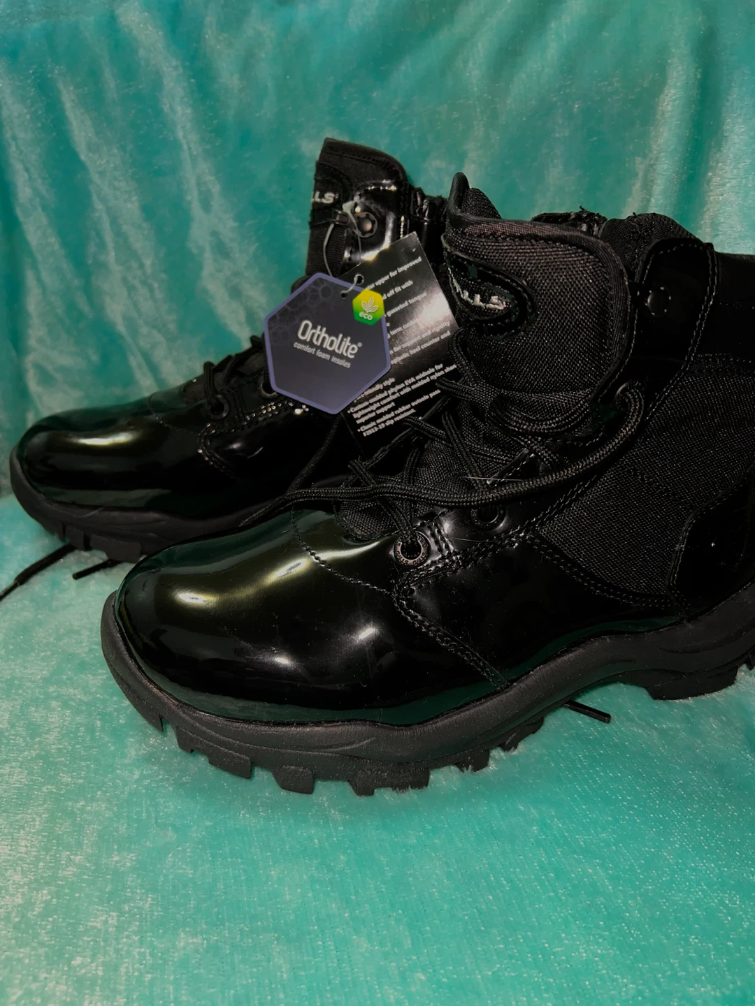 Galls Black Side Zip Waterproof Work Boots Size 7.0