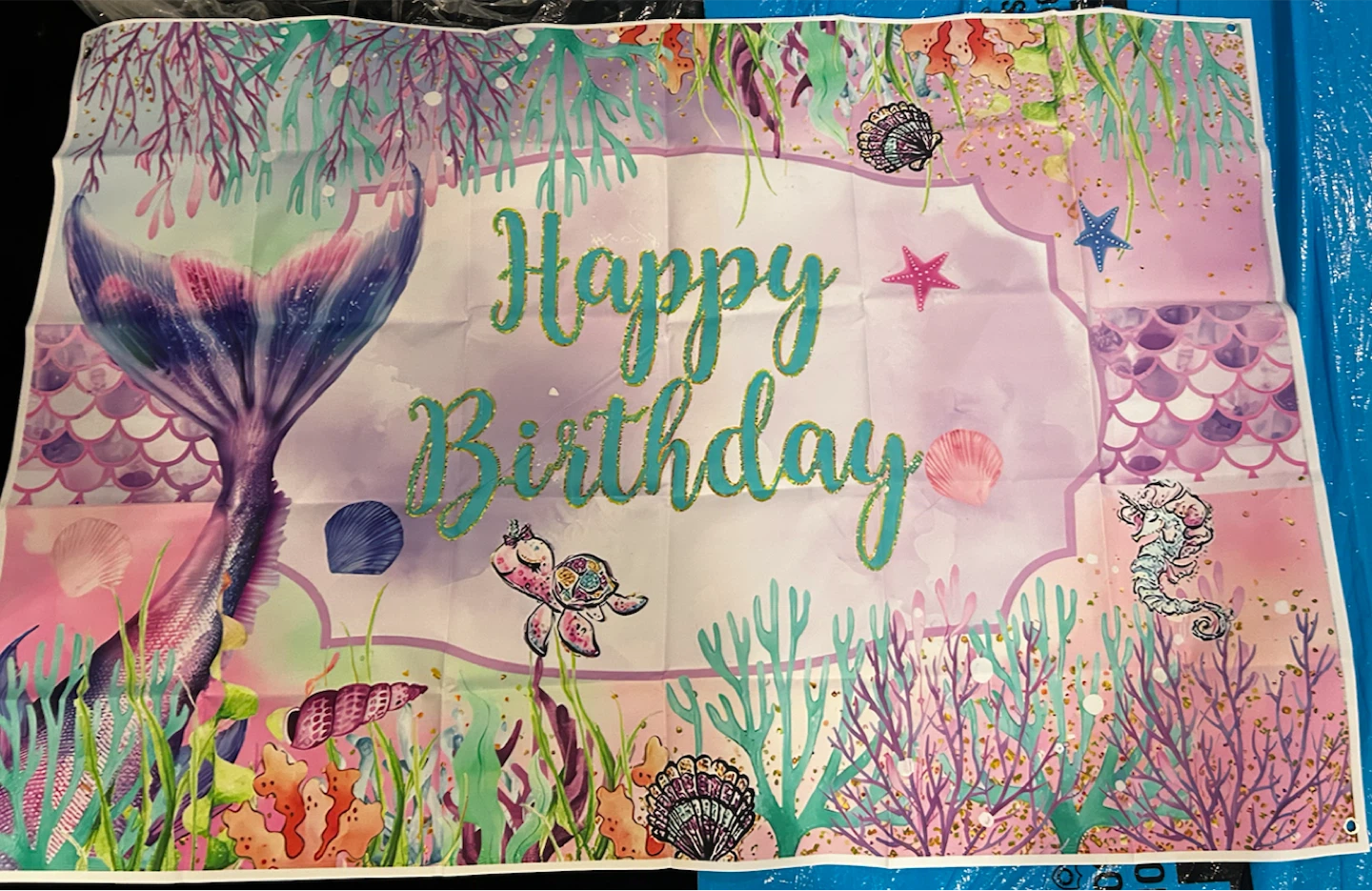 Happy Birthday Mermaid Banner (1x1.5m)