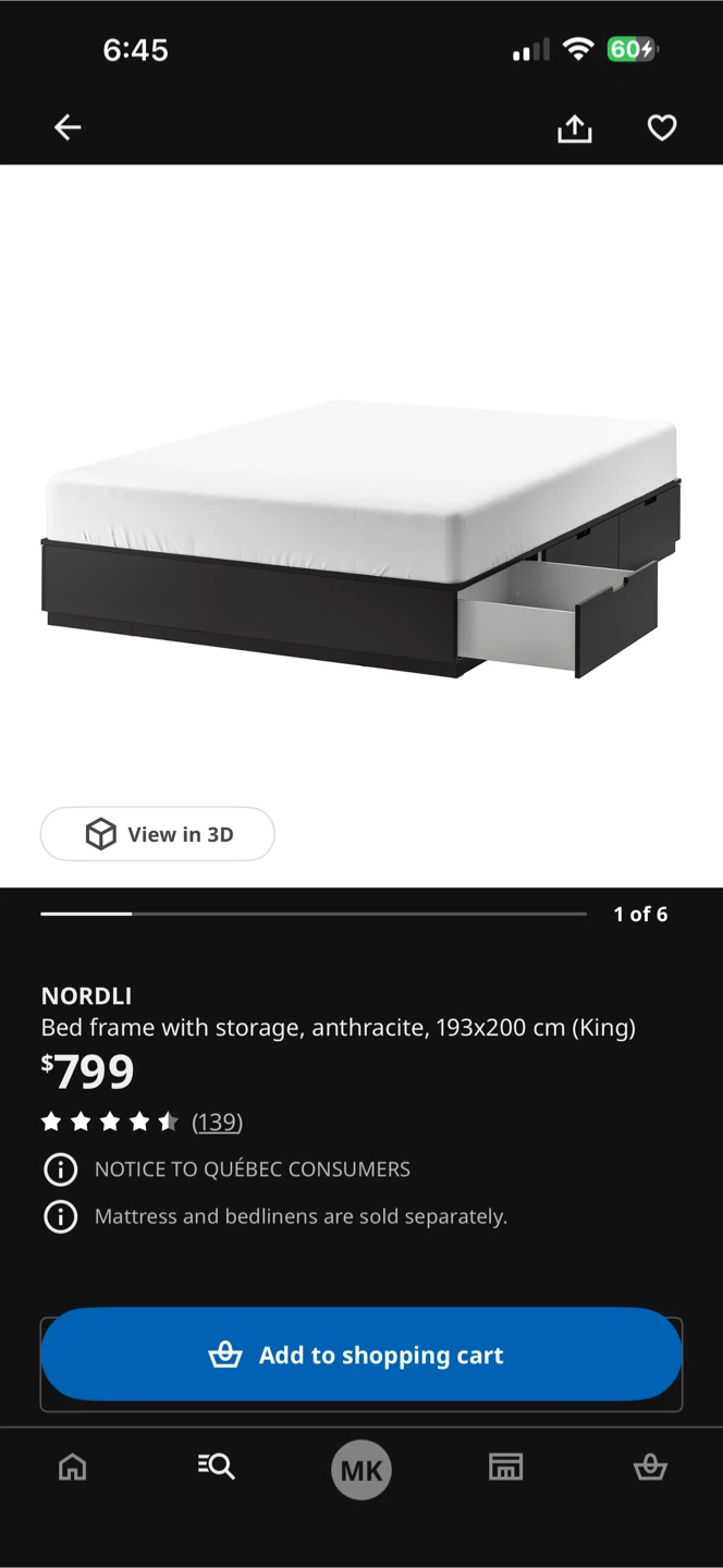 IKEA NORDLI Bed Frame with Storage - photo 5