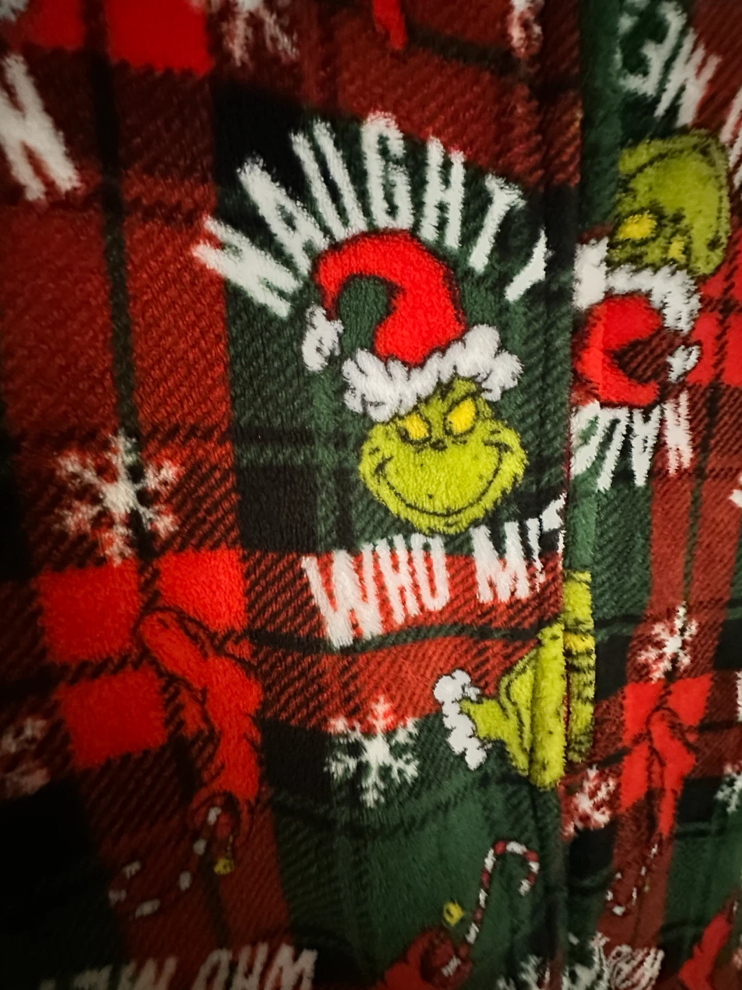 Adult size The Grinch "Naughty Who Me?" Fleece Pajamas - photo 3