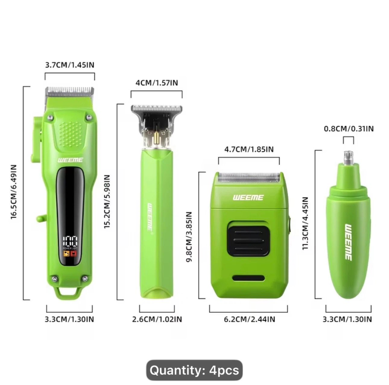WEEME 4pcs Hair Clippers for Men, Cordless Grooming Kit - photo 2