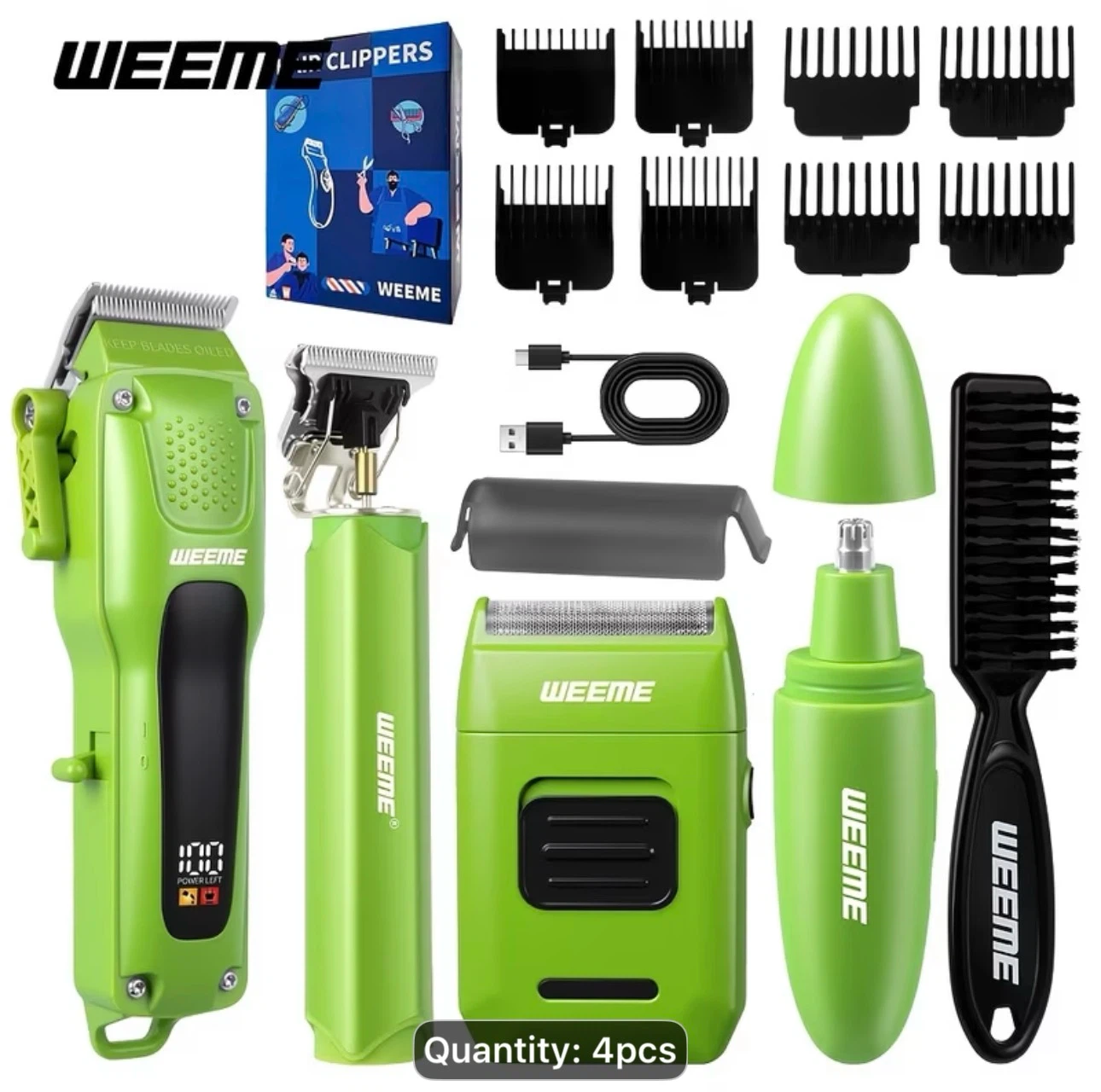 WEEME 4pcs Hair Clippers for Men, Cordless Grooming Kit - photo 5