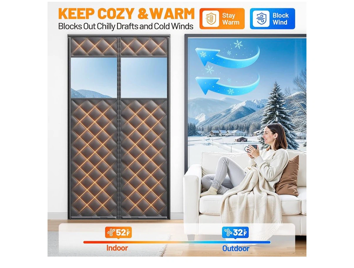 Magnetic Thermal Insulated Door Curtain for Winter